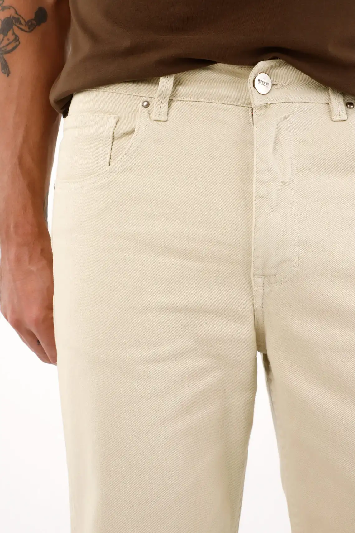 Loose Pants in Crudo Bull Denim for Men - Image 3