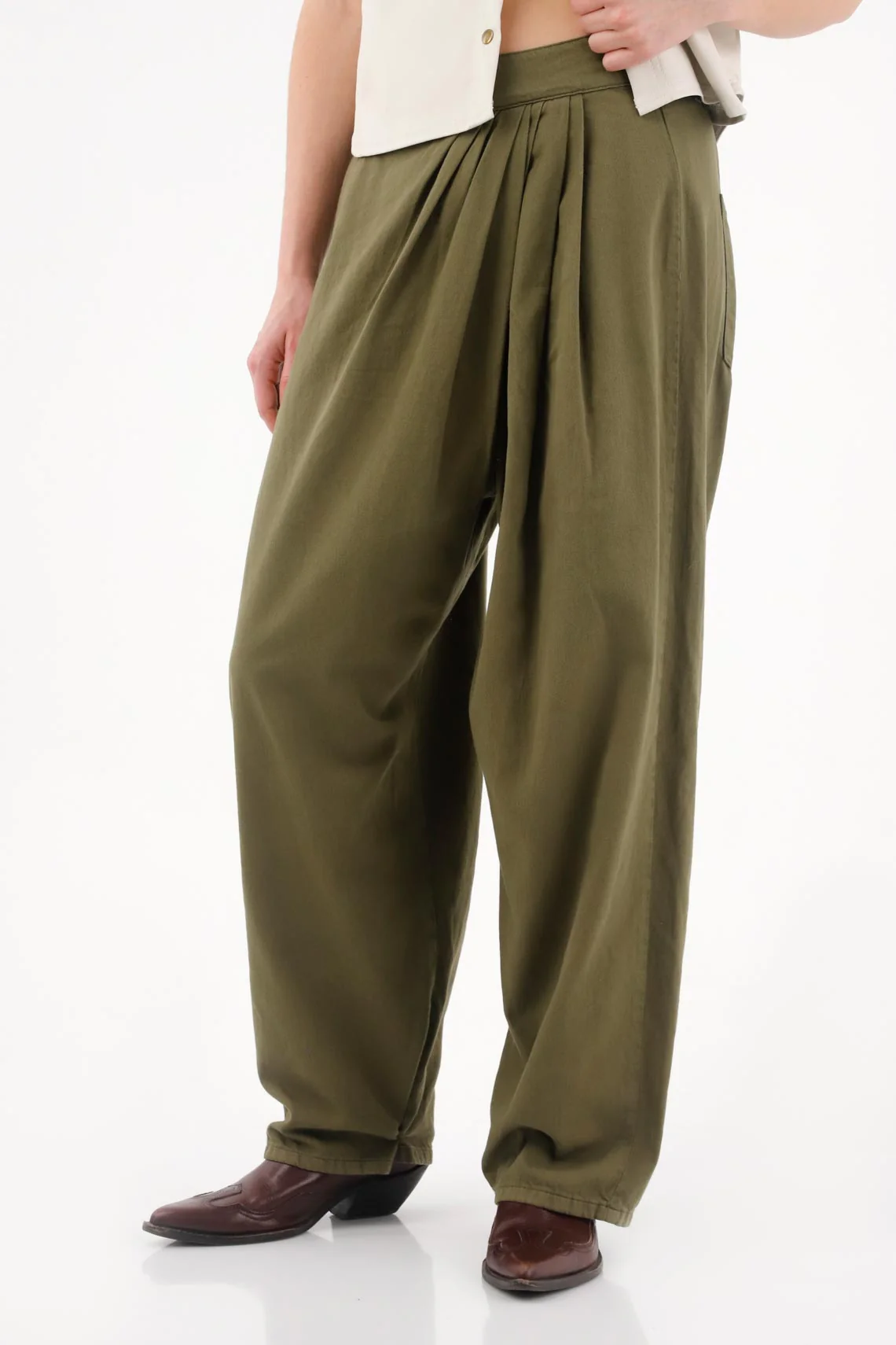 Lightweight Green Drill Pants for Women - Image 2