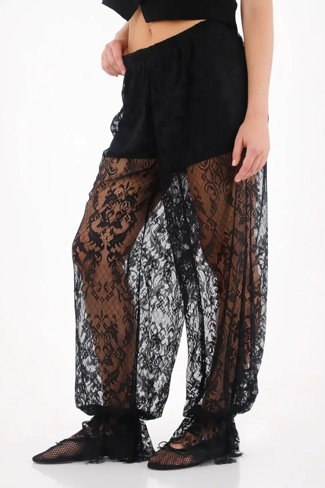 Black Blonda Fabric Pants for Women - Image 4