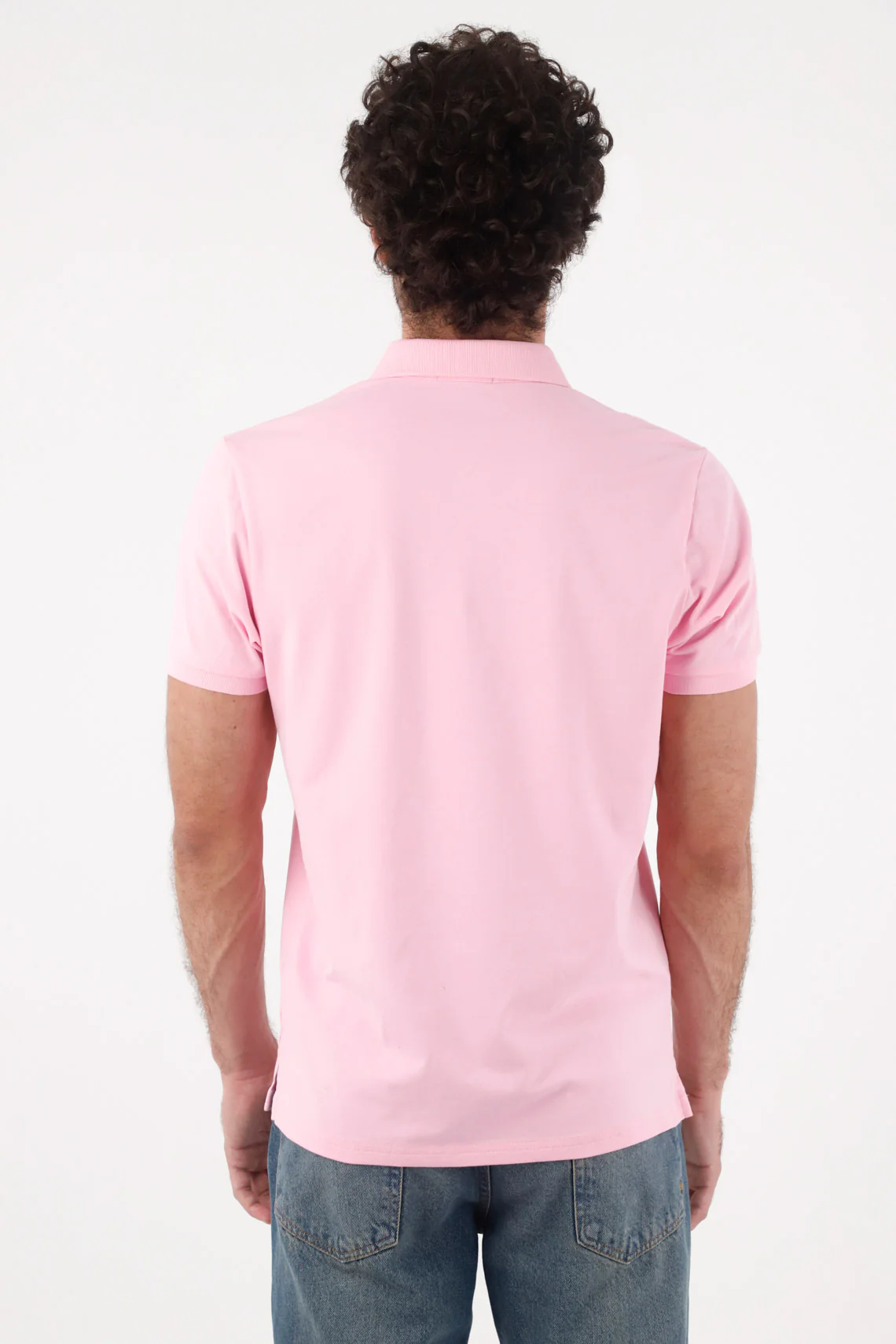Regular Fit Pink Cotton Polo for Men with Solid Pastel Tone - Image 4