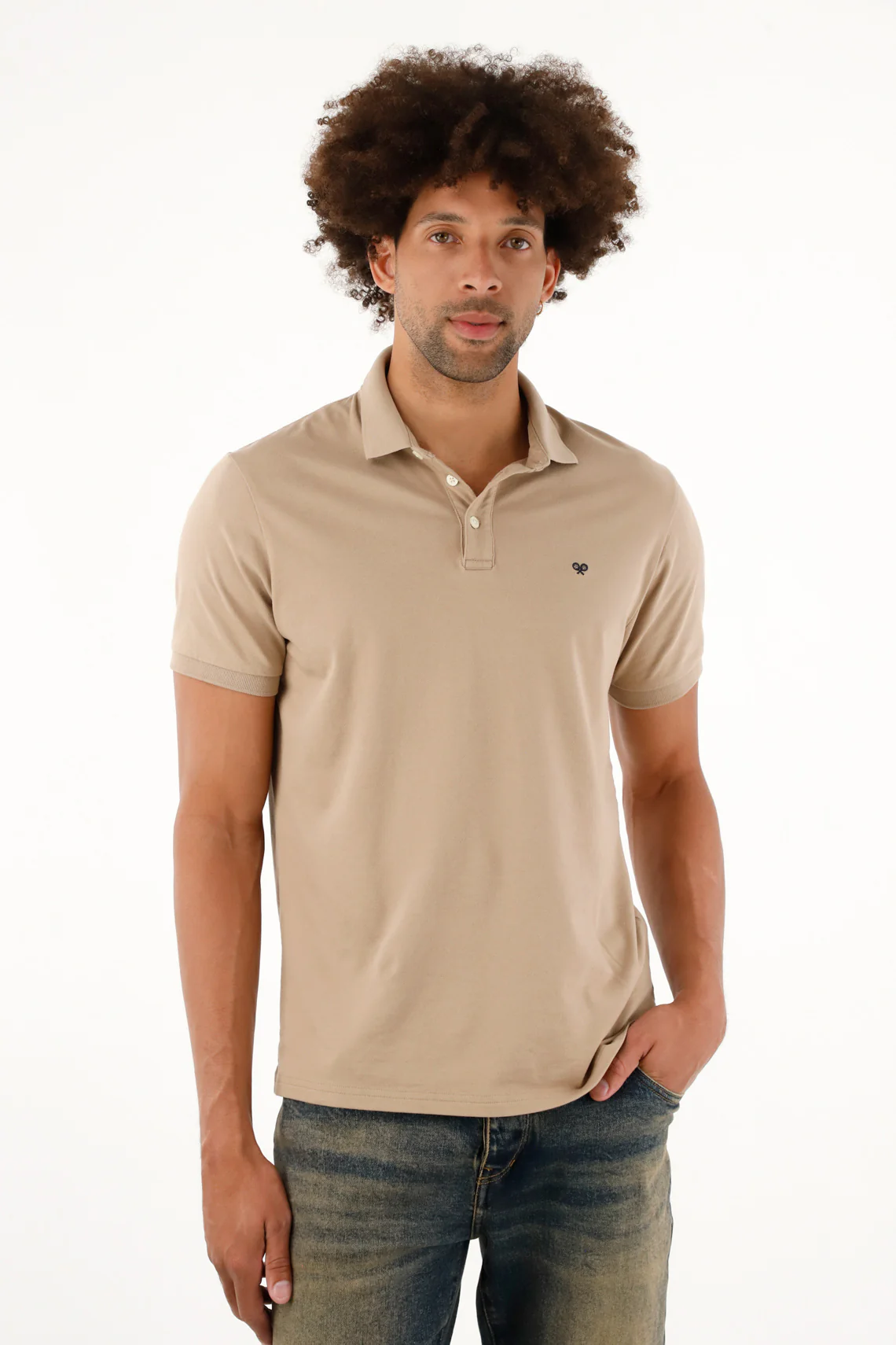 Men's Fitted Brown Polo Shirt