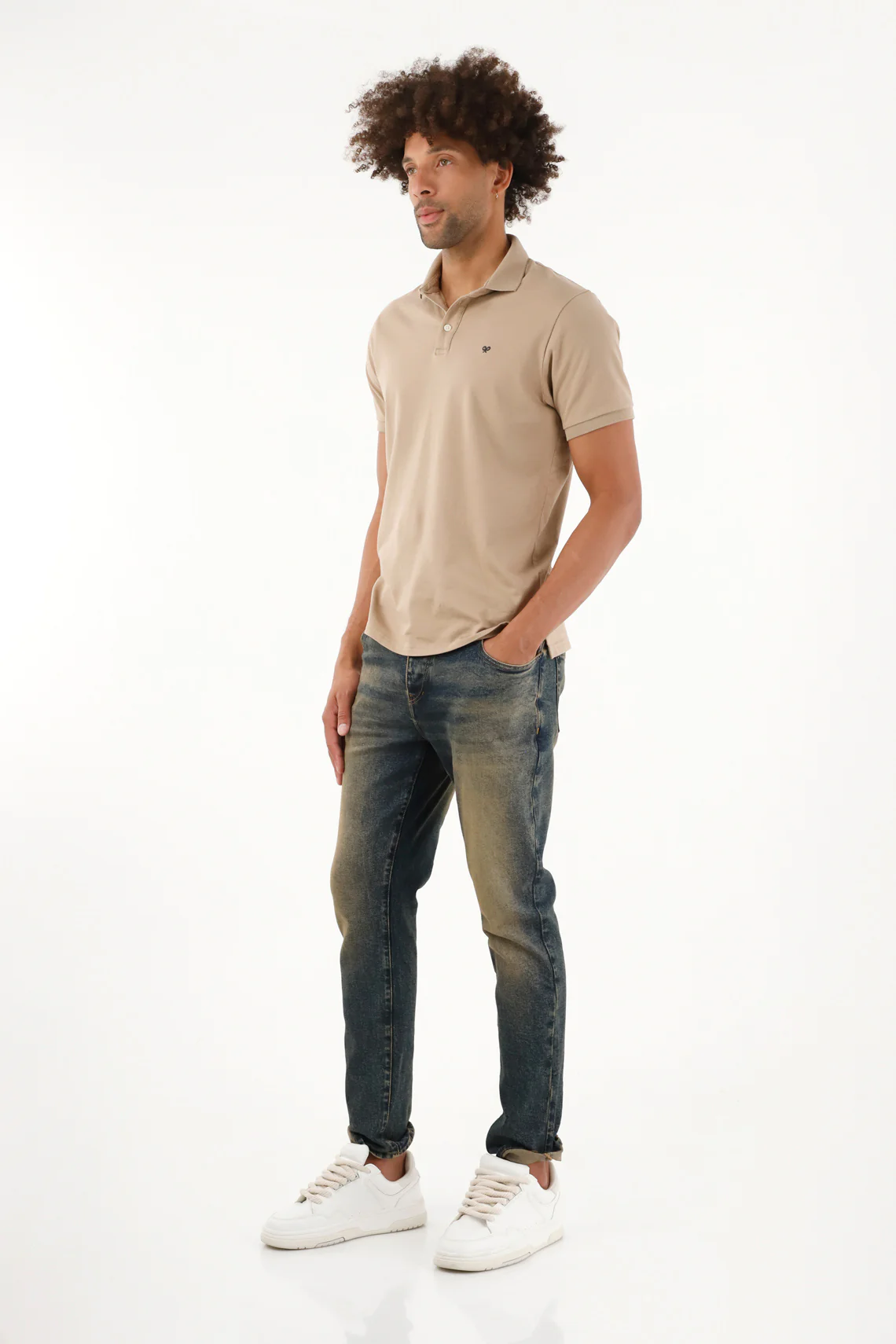 Men's Fitted Brown Polo Shirt - Image 3