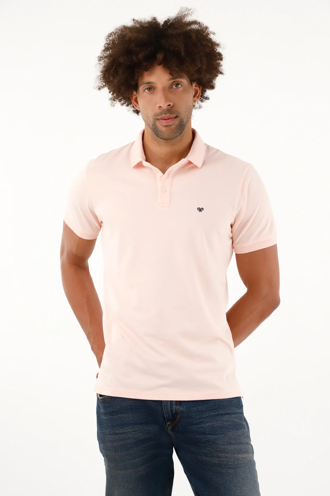 Men's Slim Fit Pink Polo Shirt