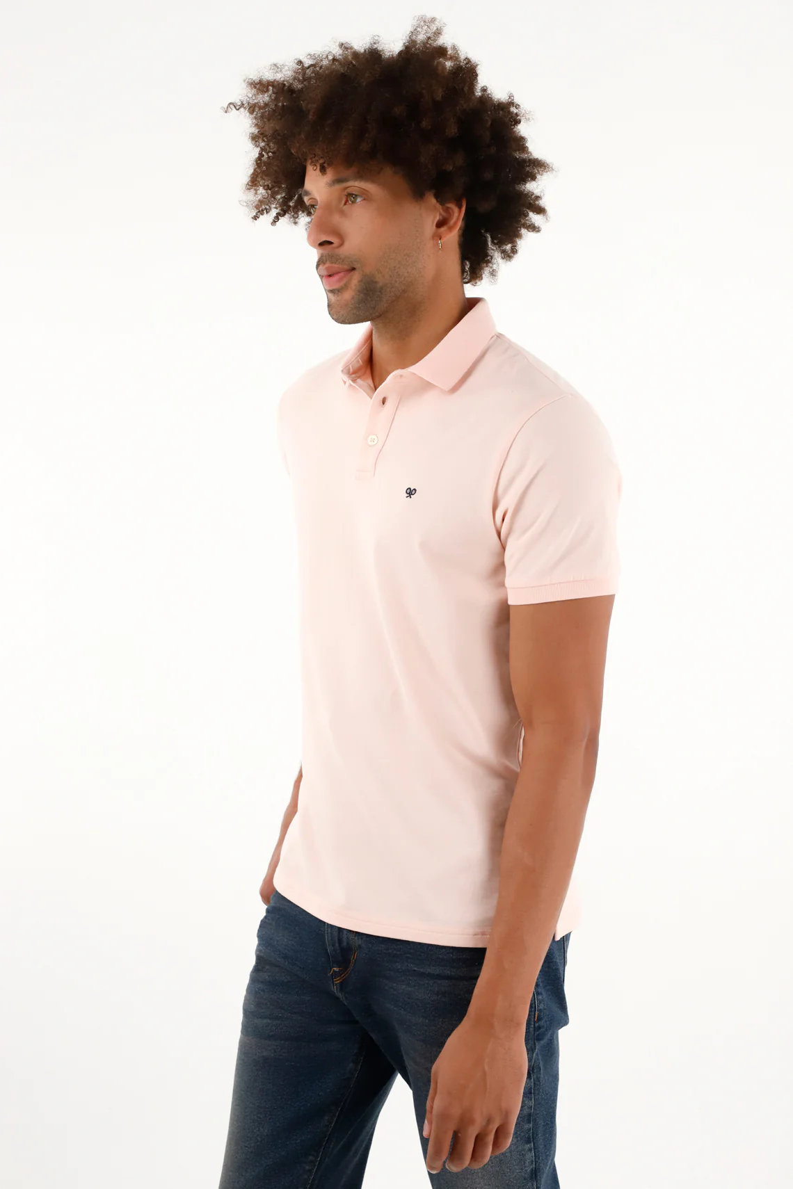 Men's Slim Fit Pink Polo Shirt - Image 2