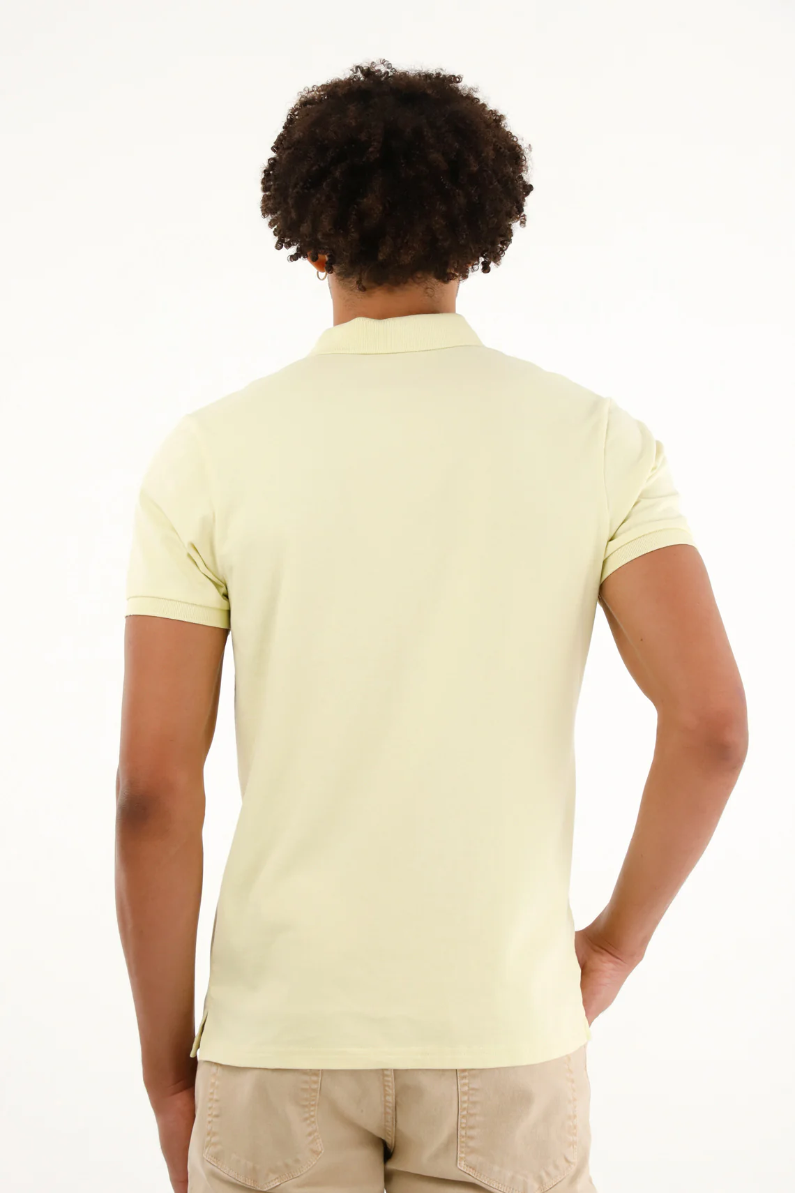 Yellow Stretch Polo for Men - Image 4