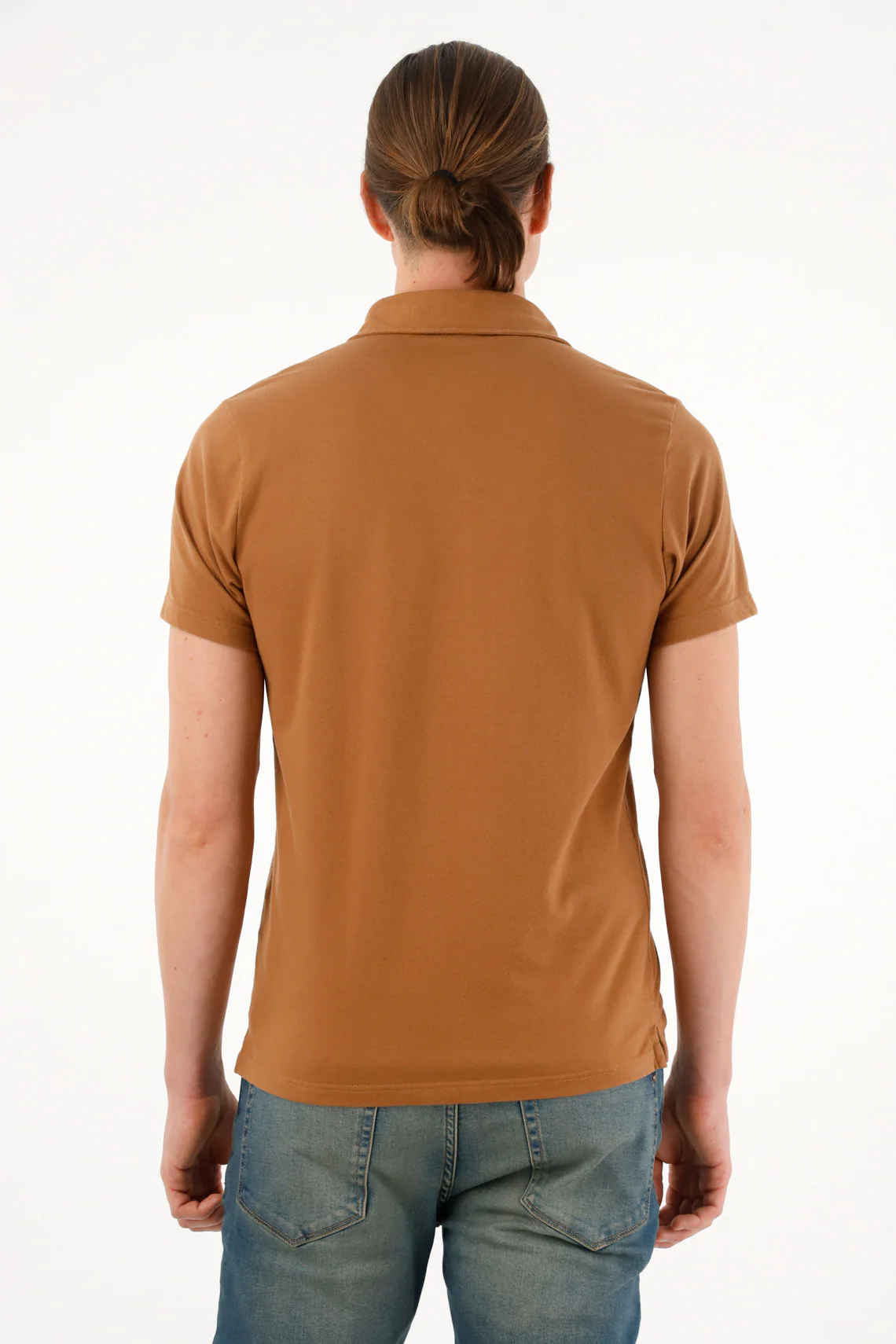 Men's brown polo with embroidered racket - Image 4