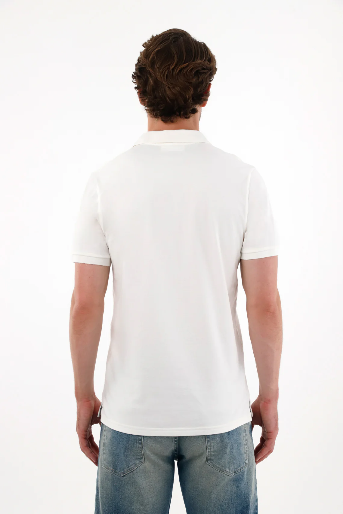 Men's Cream Piqué Stretch Polo - Image 5