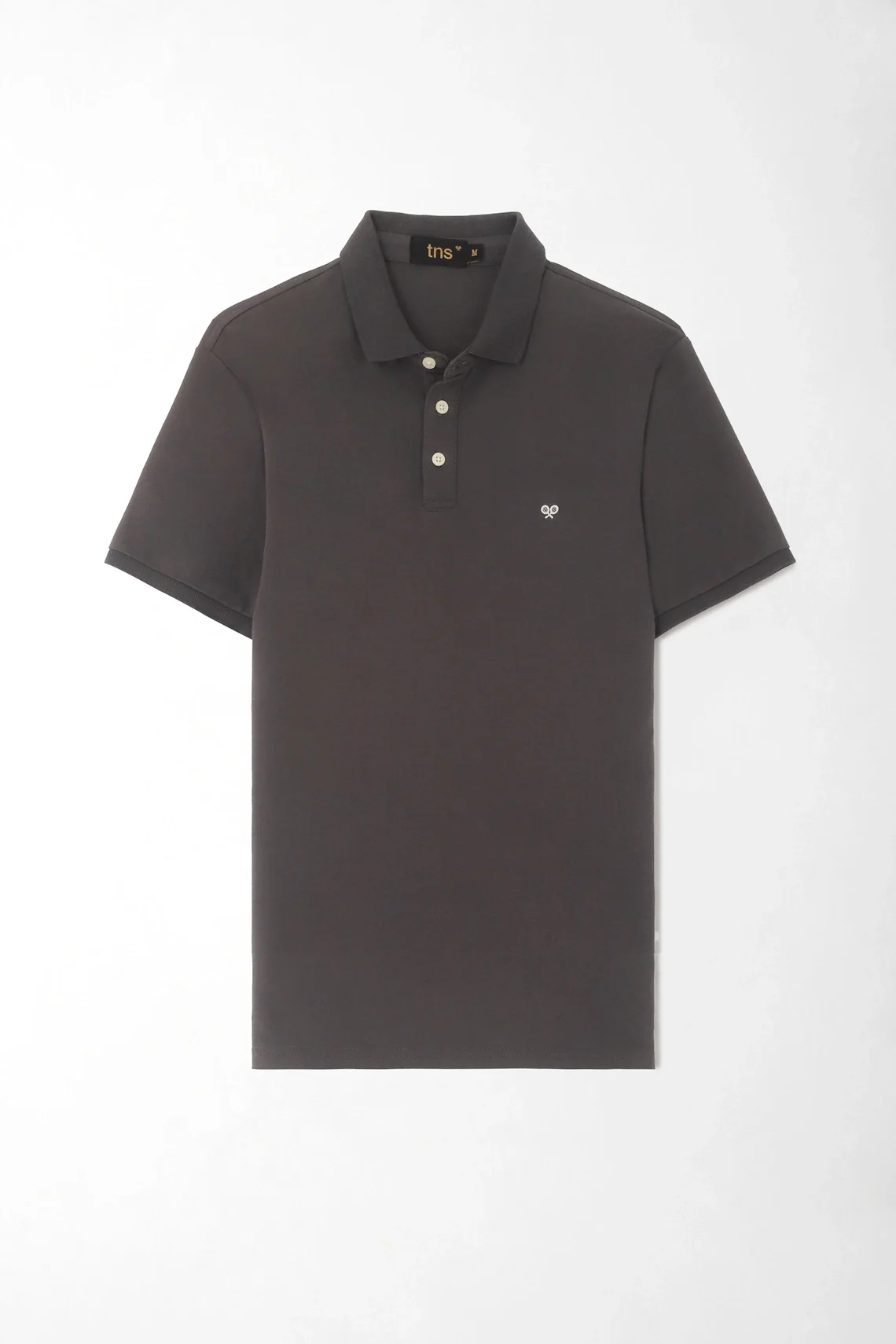 Dark Gray Cotton Polo for Men with Regular Fit and Embroidered Logo - Image 5