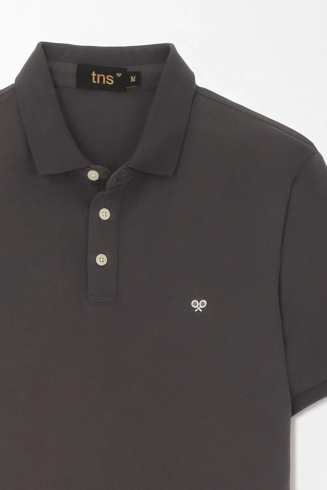 Dark Gray Cotton Polo for Men with Regular Fit and Embroidered Logo - Image 6