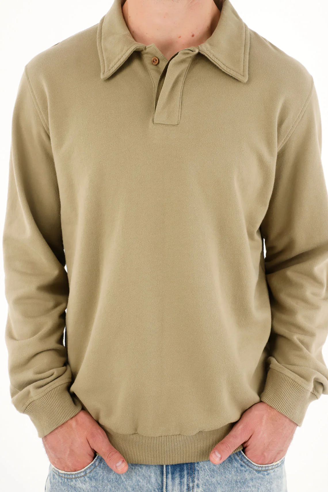 Green Polo Sweatshirt for Men - Image 3