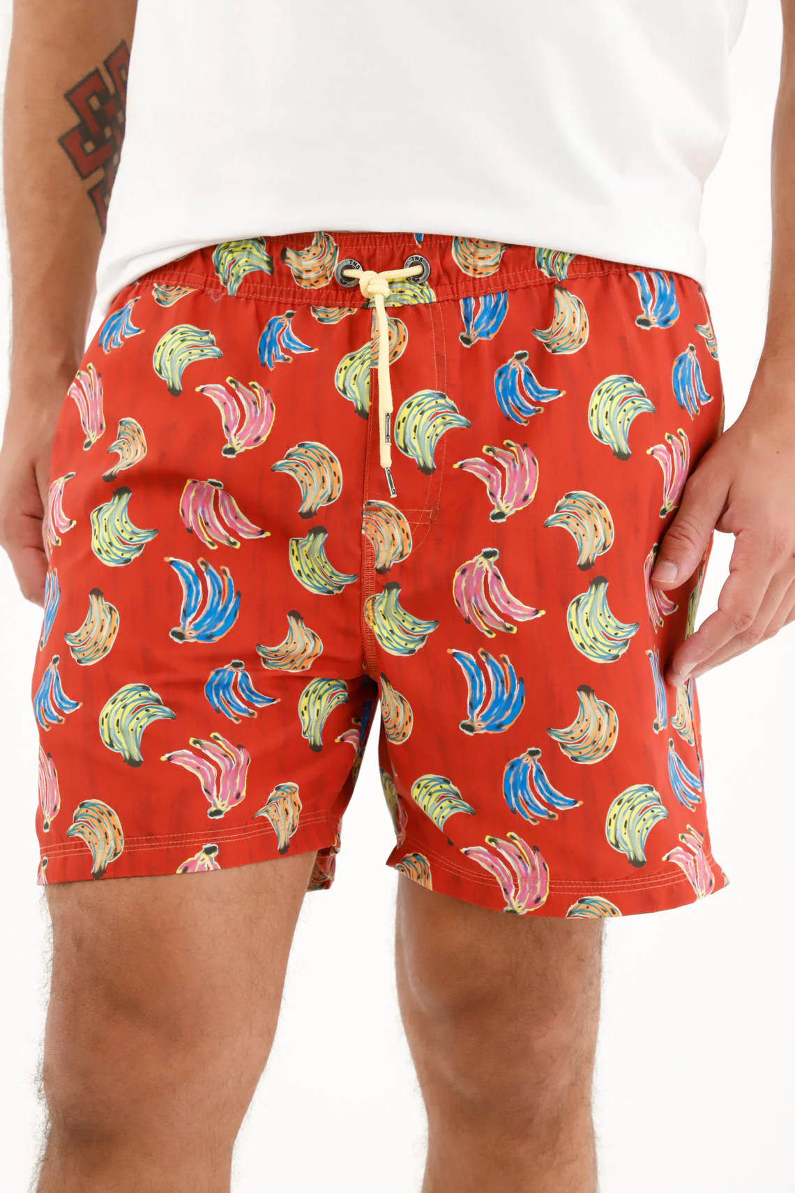 Men's Banana Print Swim Trunks