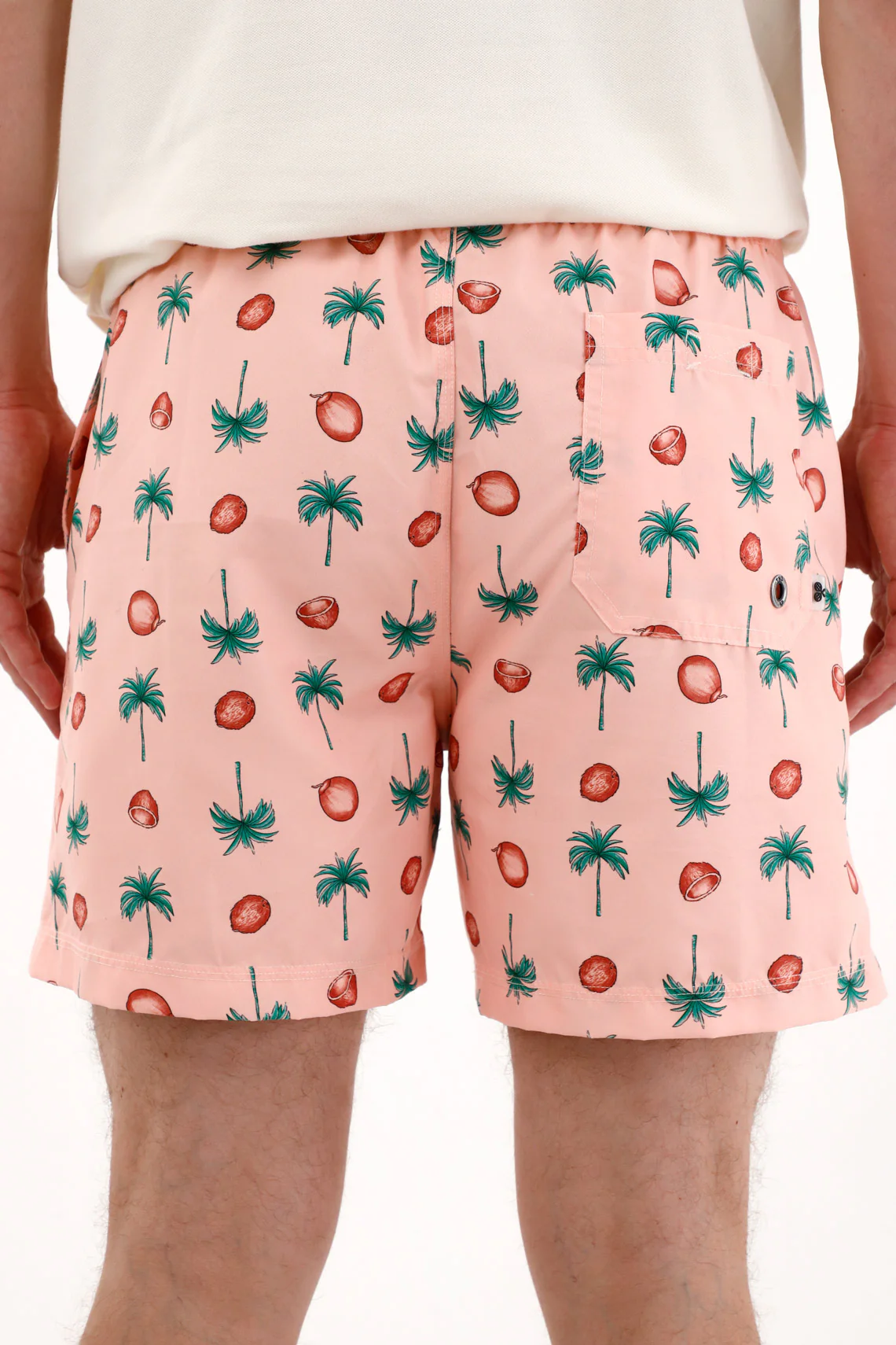 Men's Swim Shorts with Palm and Coconut Print - Image 4