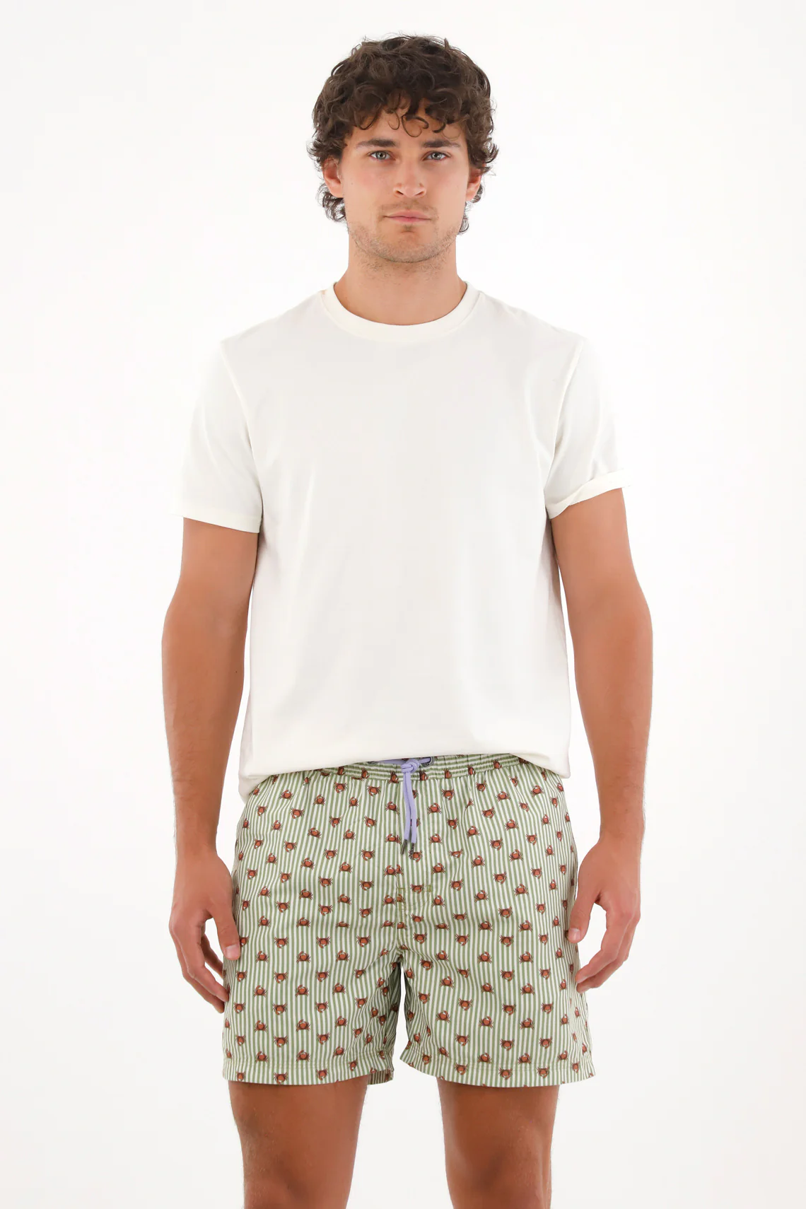 Men's Crab Print Swim Trunks - Image 2