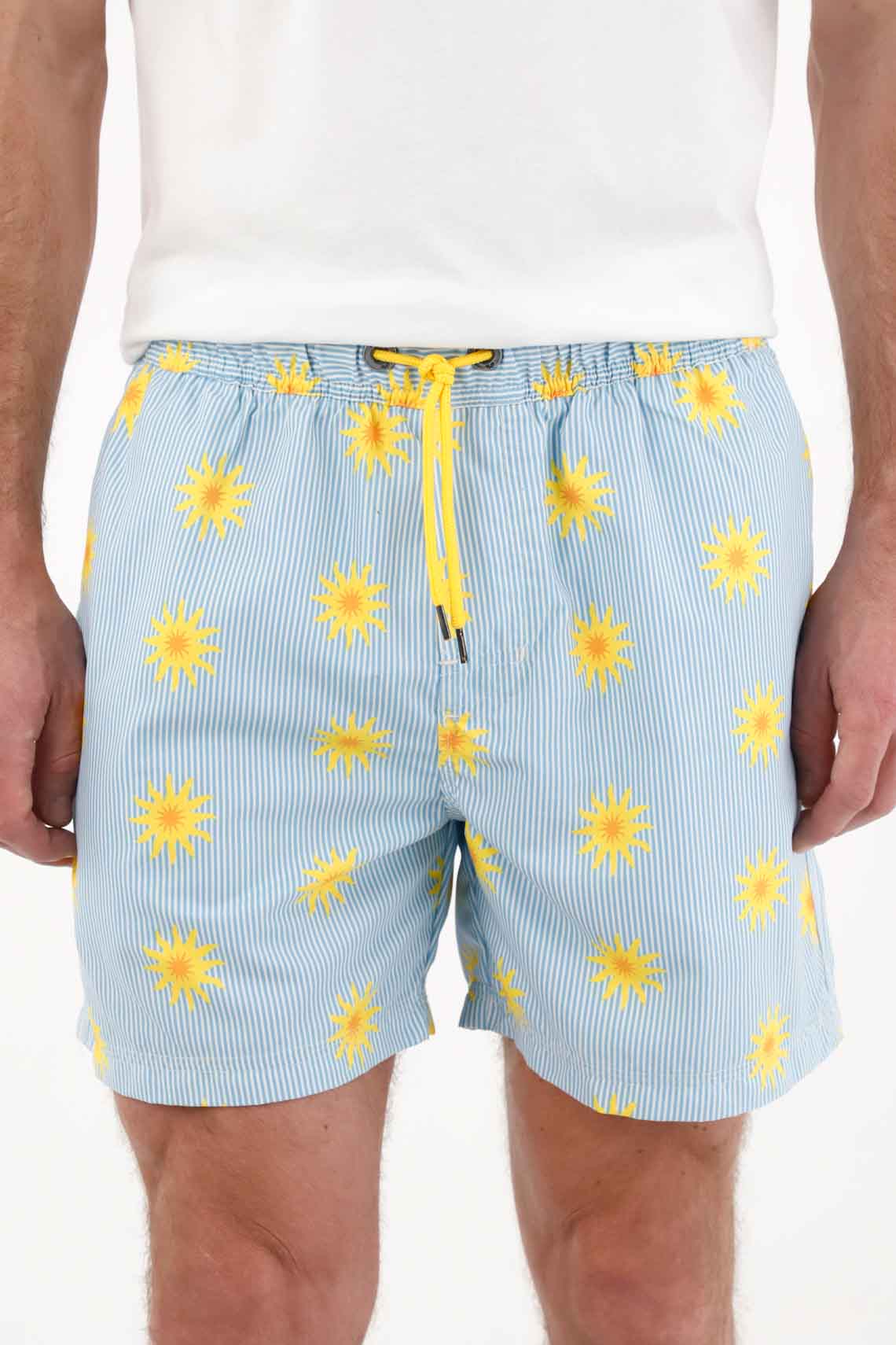 Men's tennis swimwear, lightweight printed flat shorts