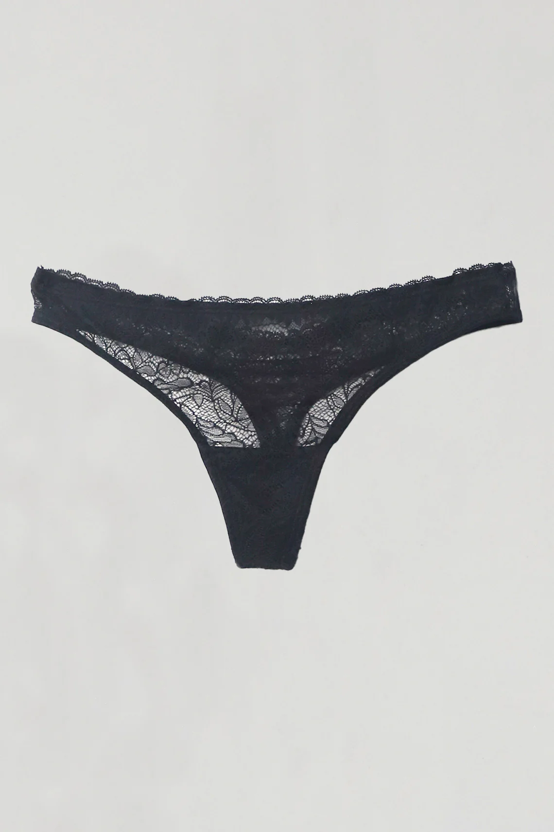 Women's Black Lace Thong Panty