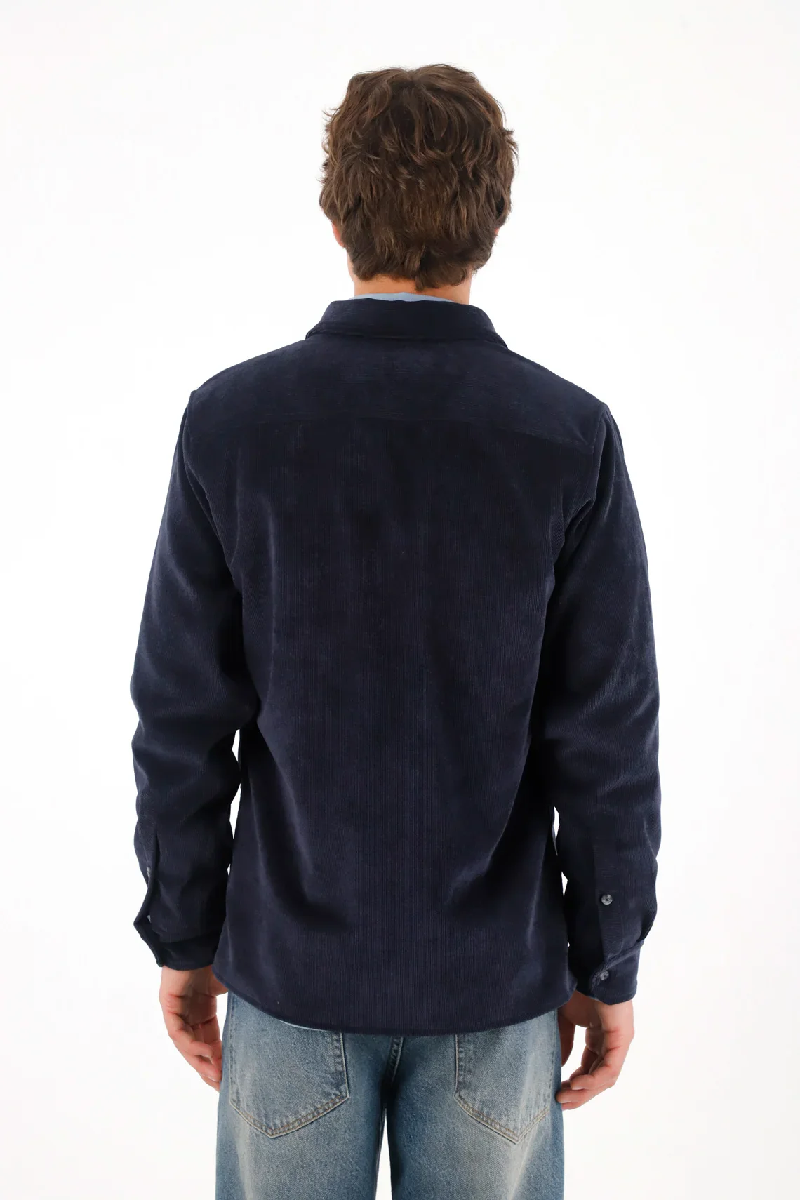 Shirt in 100% linen blue for men - Image 4