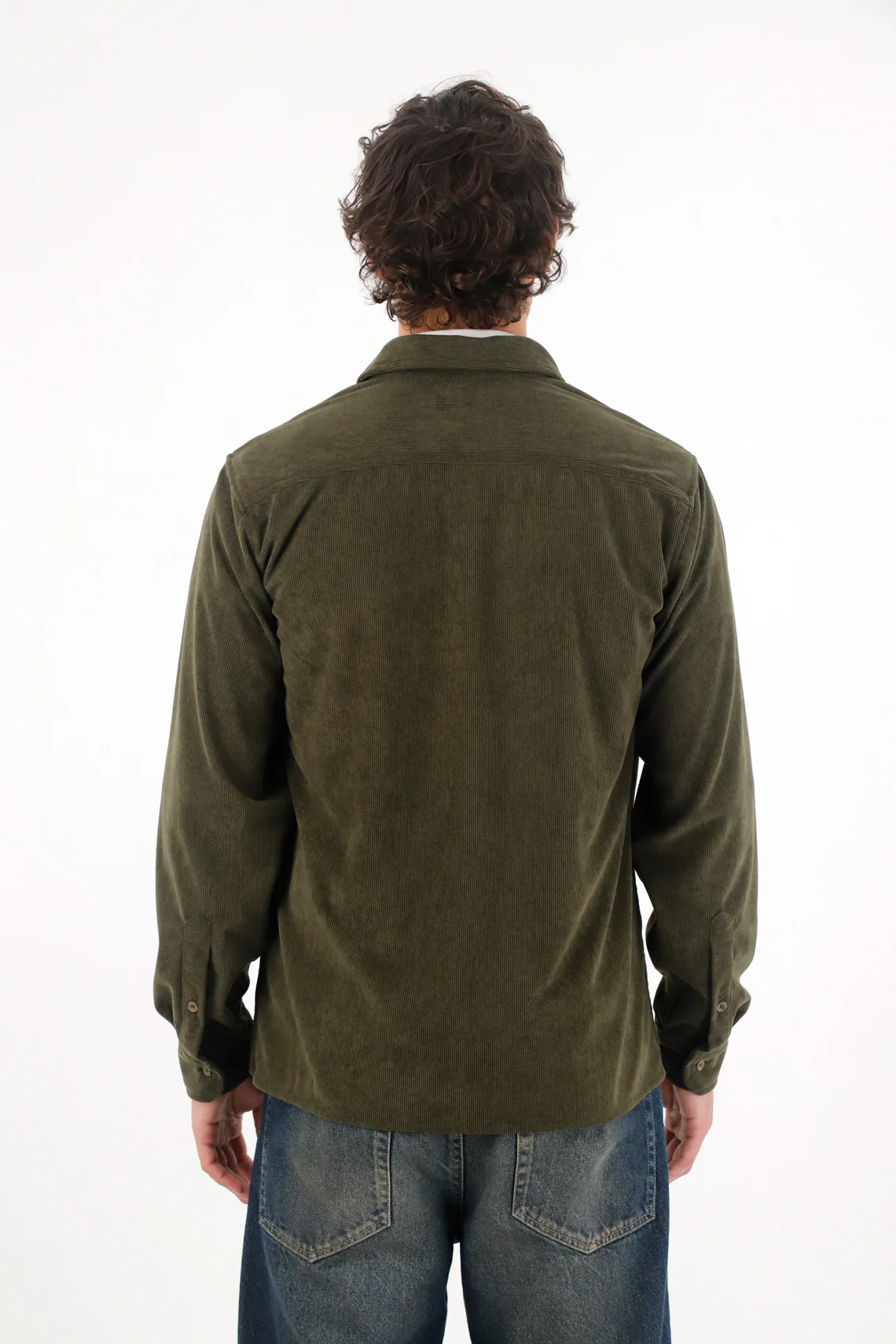 Shirt with corduroy texture in green for men - Image 5