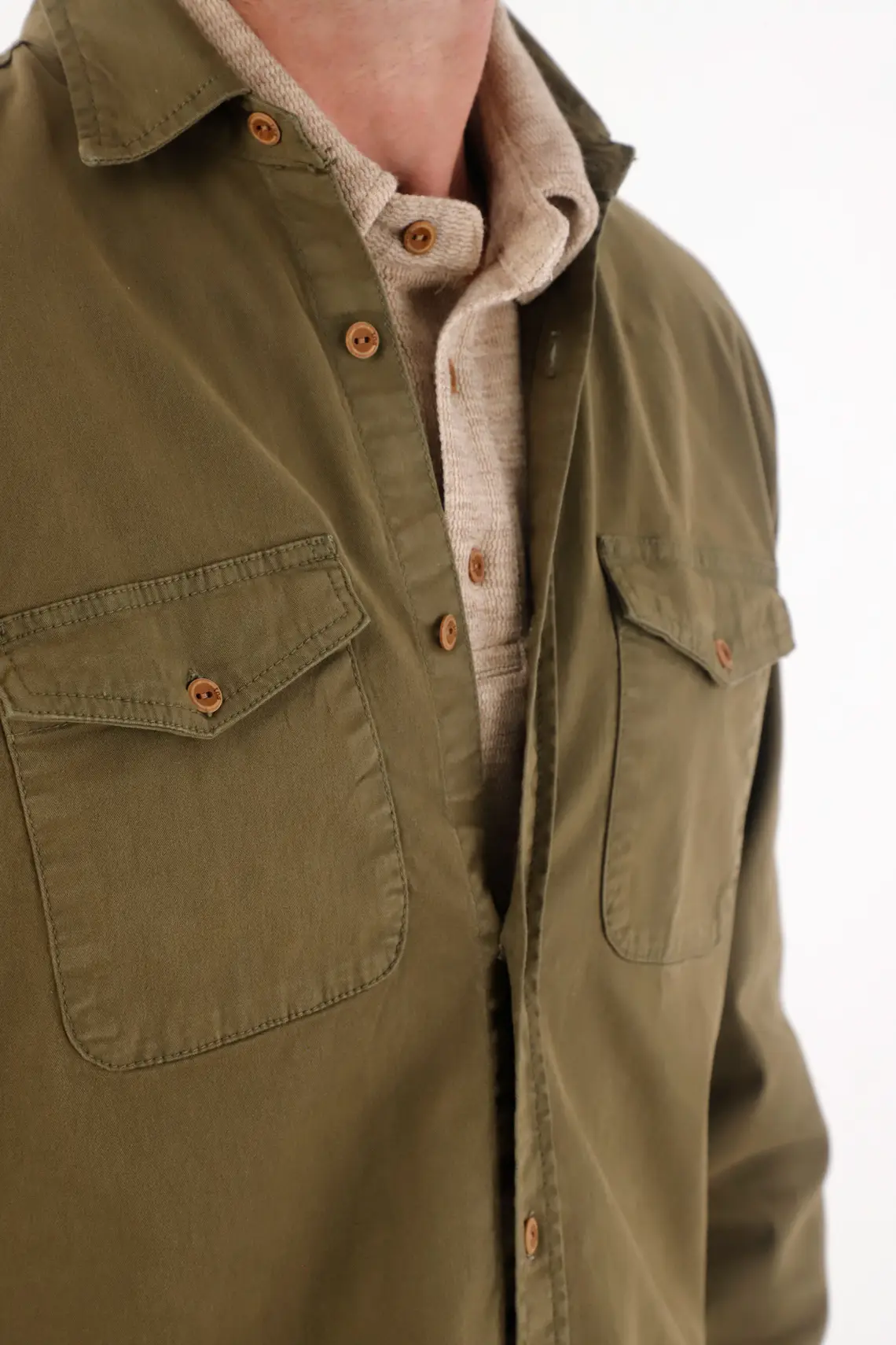Long sleeve green shirt for men - Image 3
