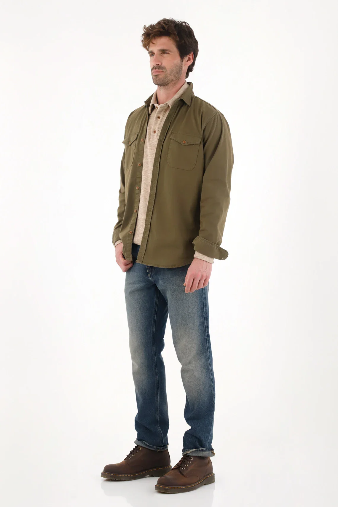 Long sleeve green shirt for men - Image 5