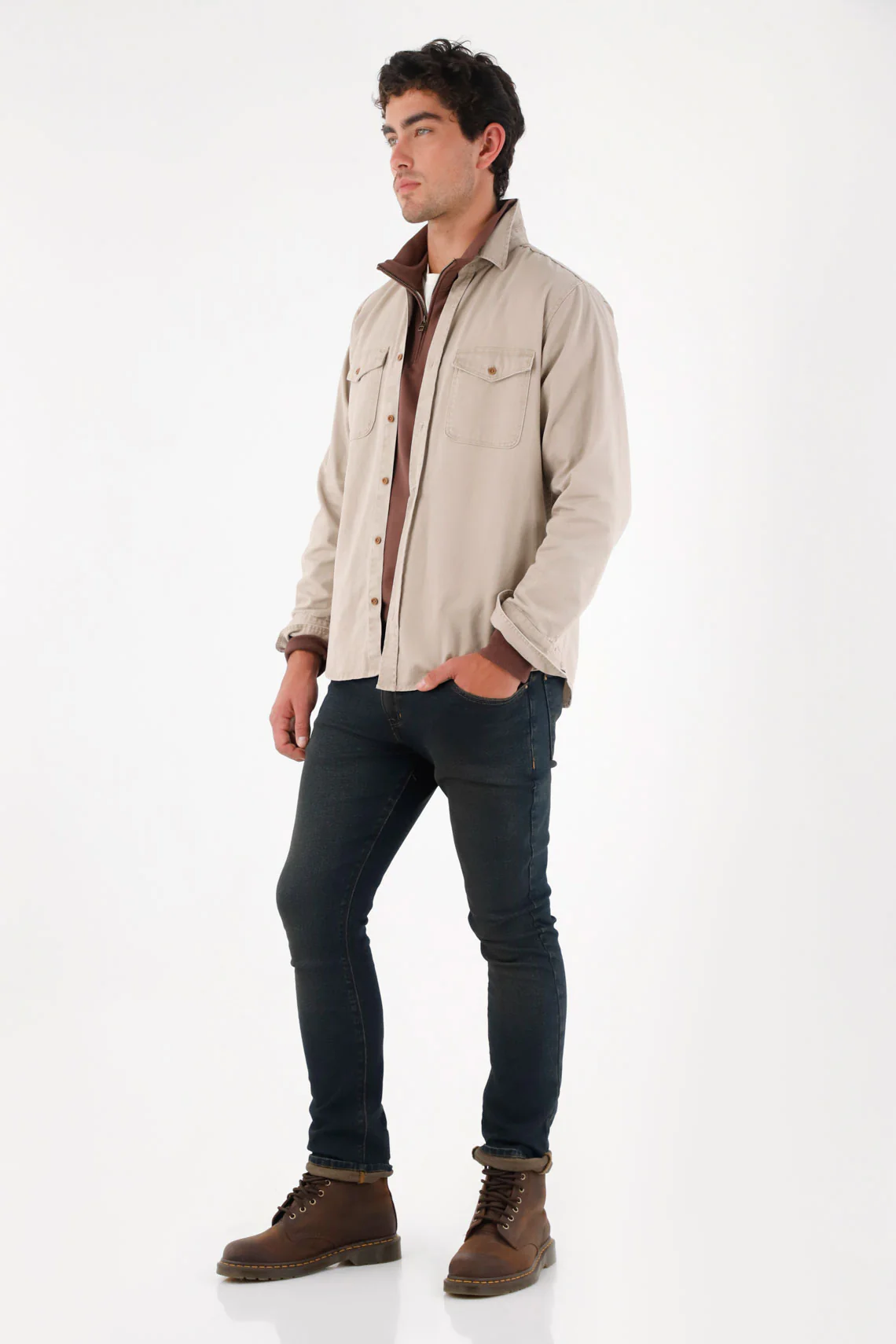 Brown Shirt Jacket for Men