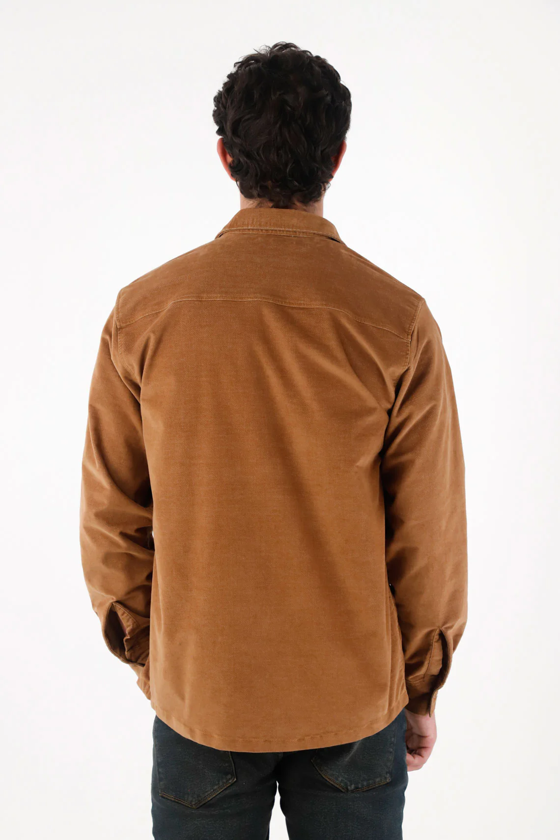 Brown Textured Fabric Shirt for Men - Image 5