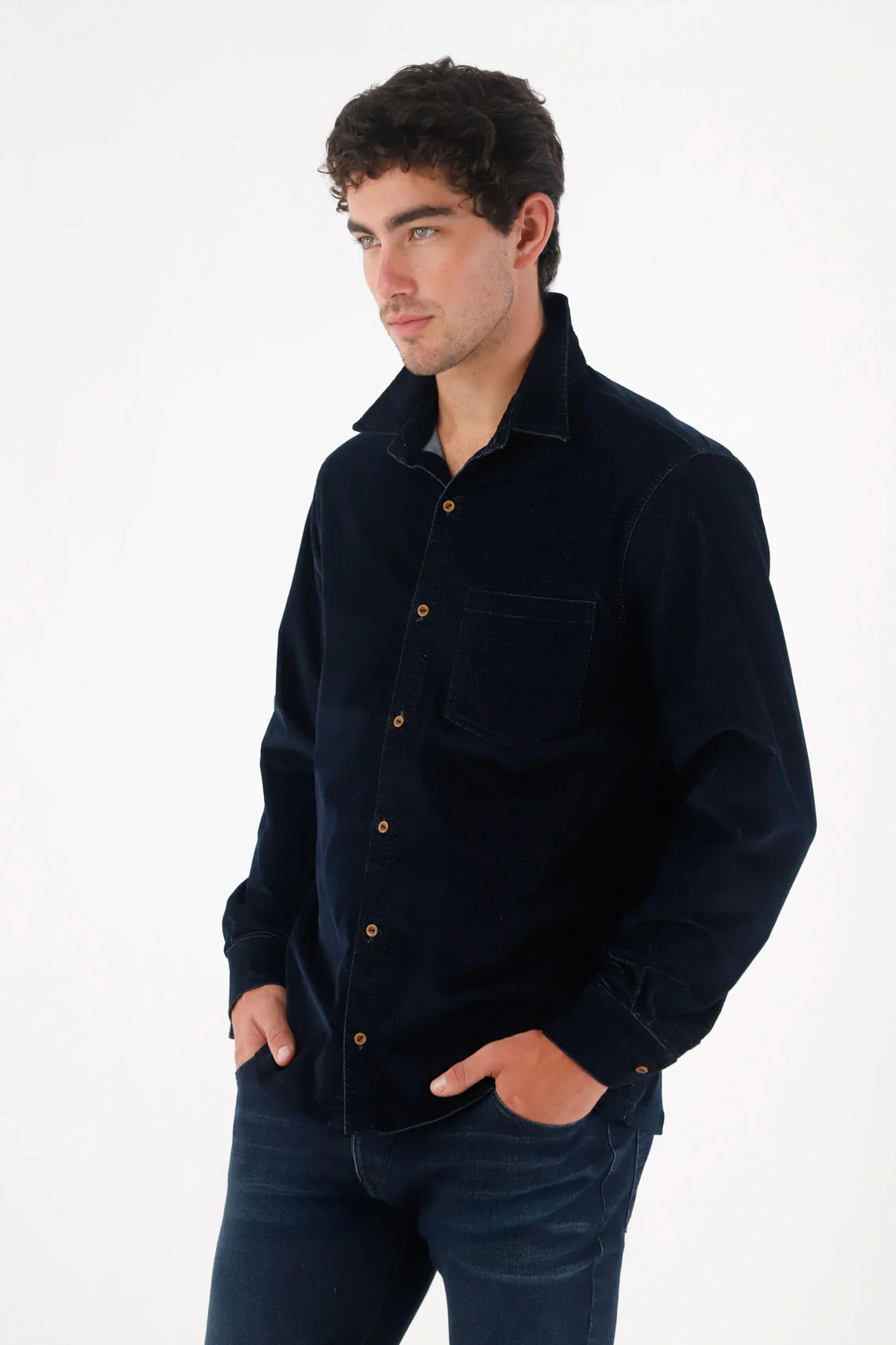 Classic Soft Touch Blue Shirt for Men - Image 2