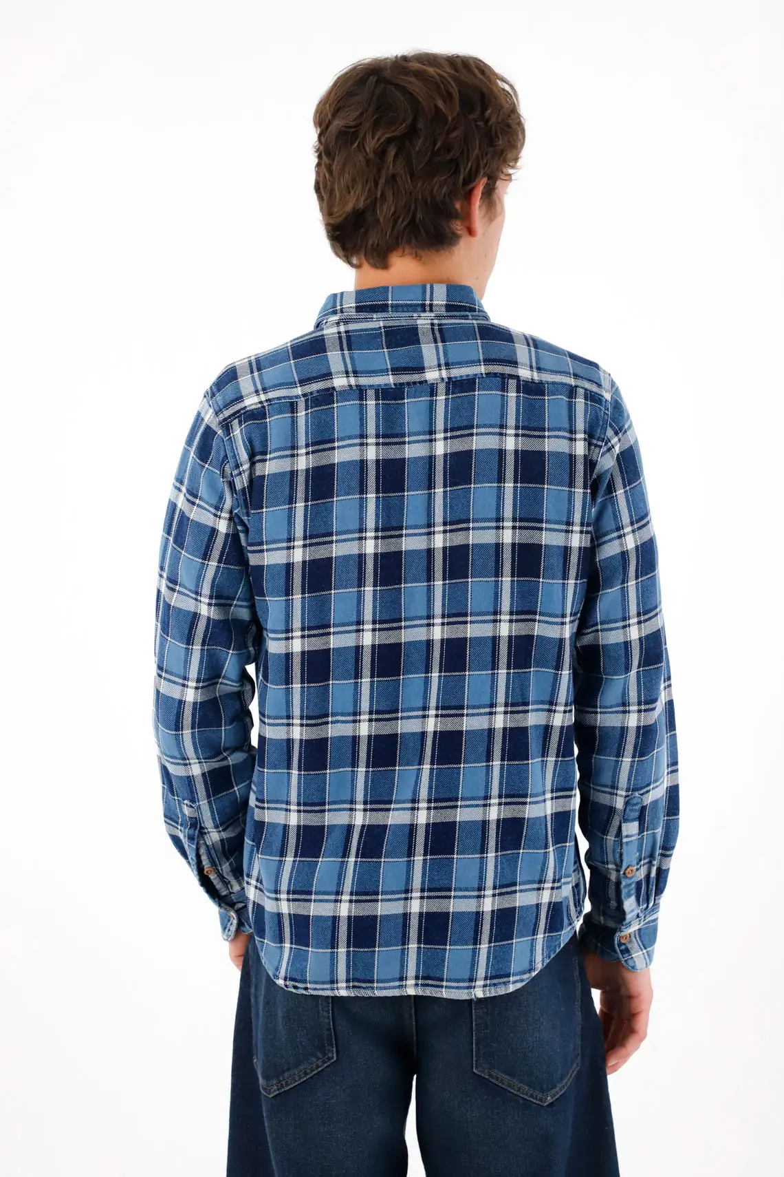 Plaid Shirt with Pockets in Purple for Men - Image 4