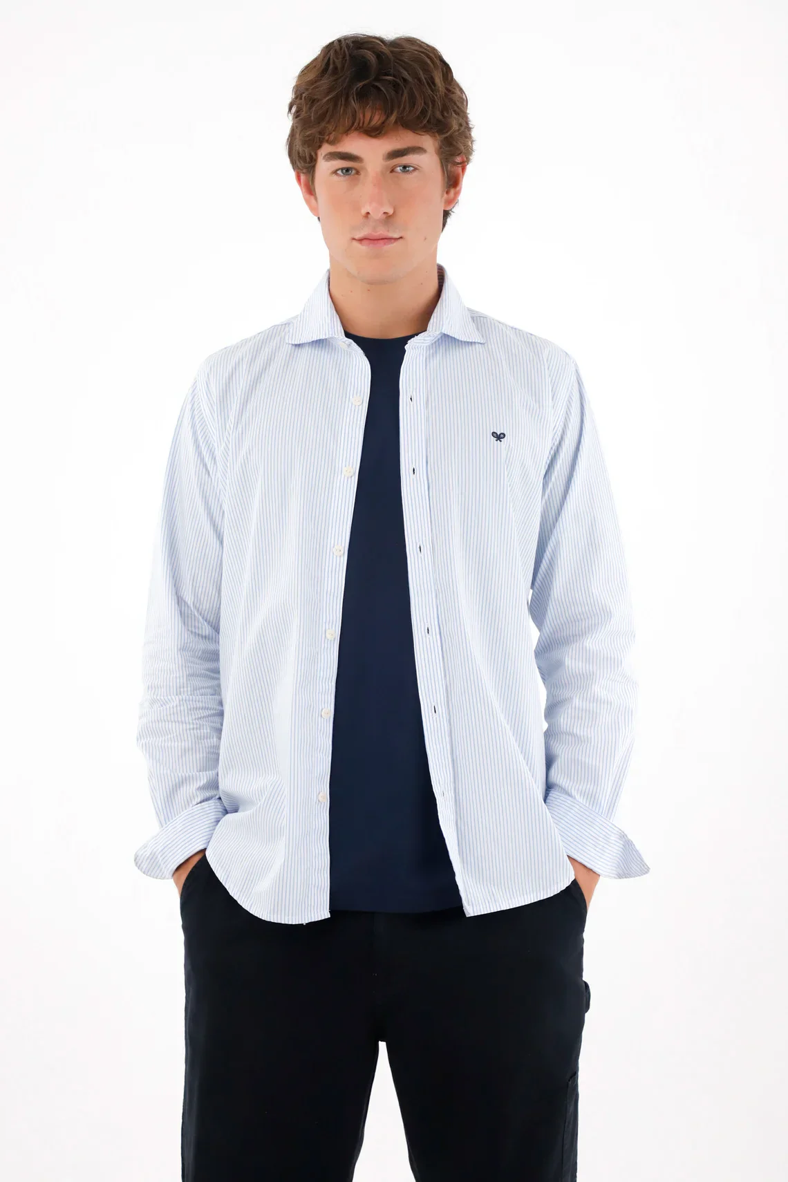 Shirt with Blue Striped Design for Men - Image 4