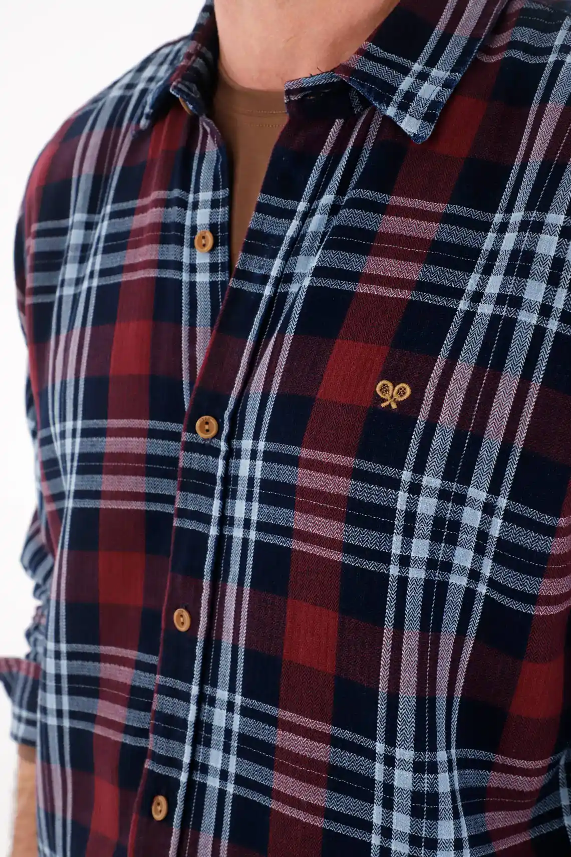 Blue Flannel Shirt for Men - Image 3