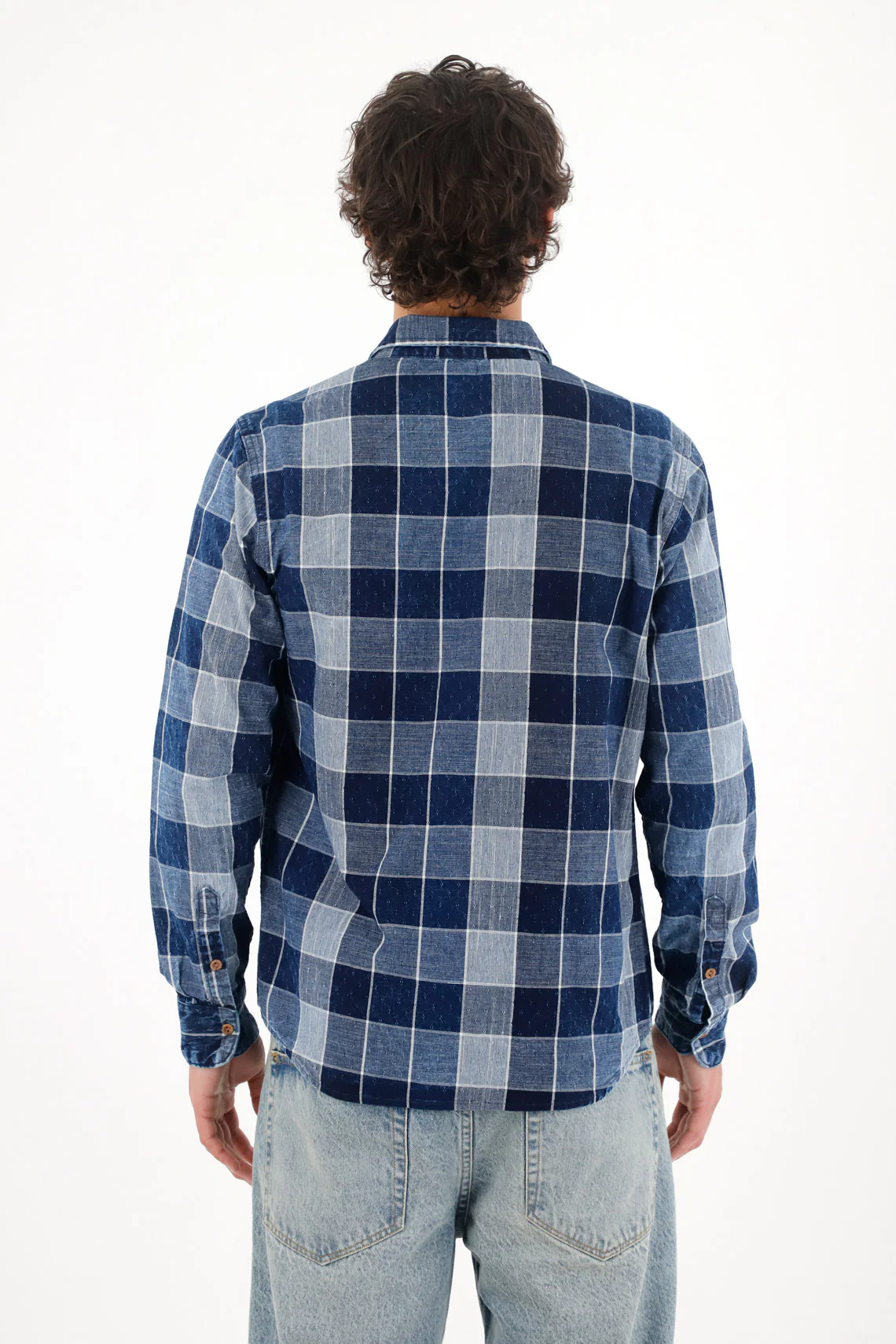 Flannel Shirt with Pockets Blue for Men - Image 4