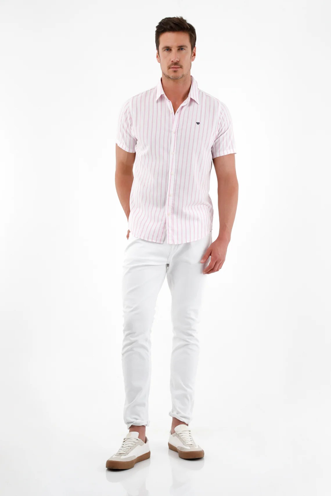 Pink Short Sleeve Shirt for Men
