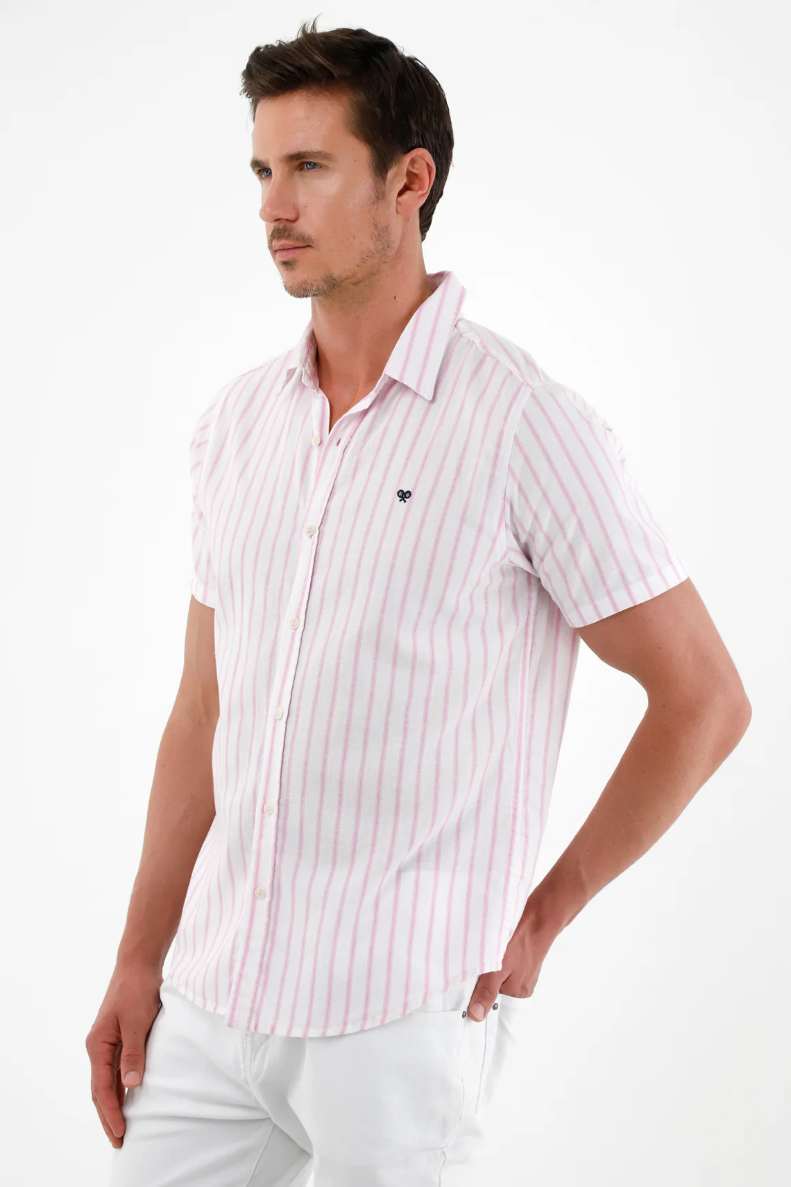 Pink Short Sleeve Shirt for Men - Image 2