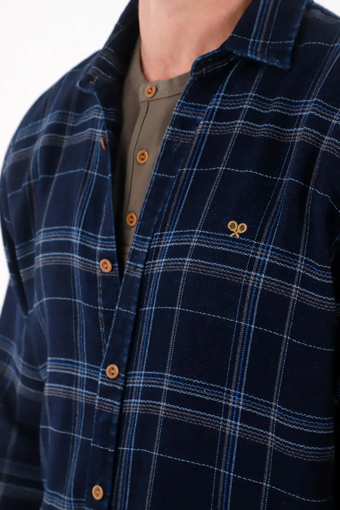 Blue Checkered Flannel Shirt for Men - Image 2