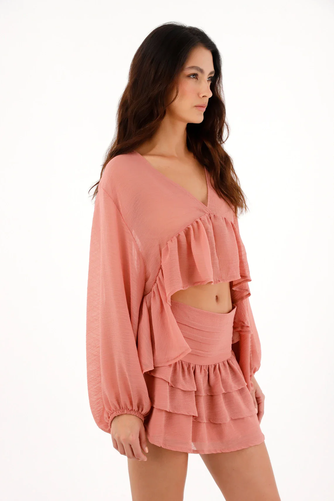 Long Sleeve Loose Pink Shirt for Women