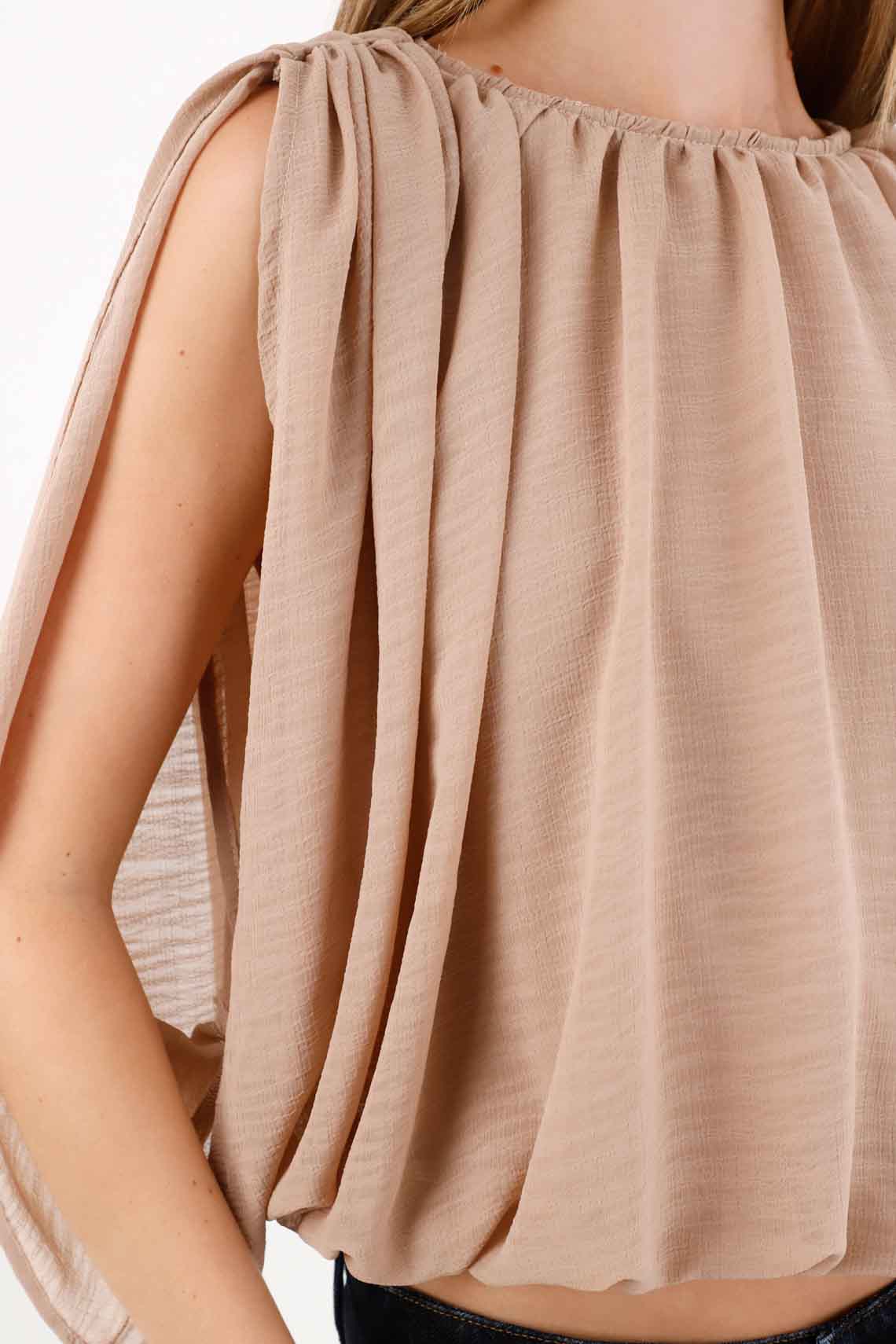 Shirt in lightweight and airy off-white fabric for women - Image 2
