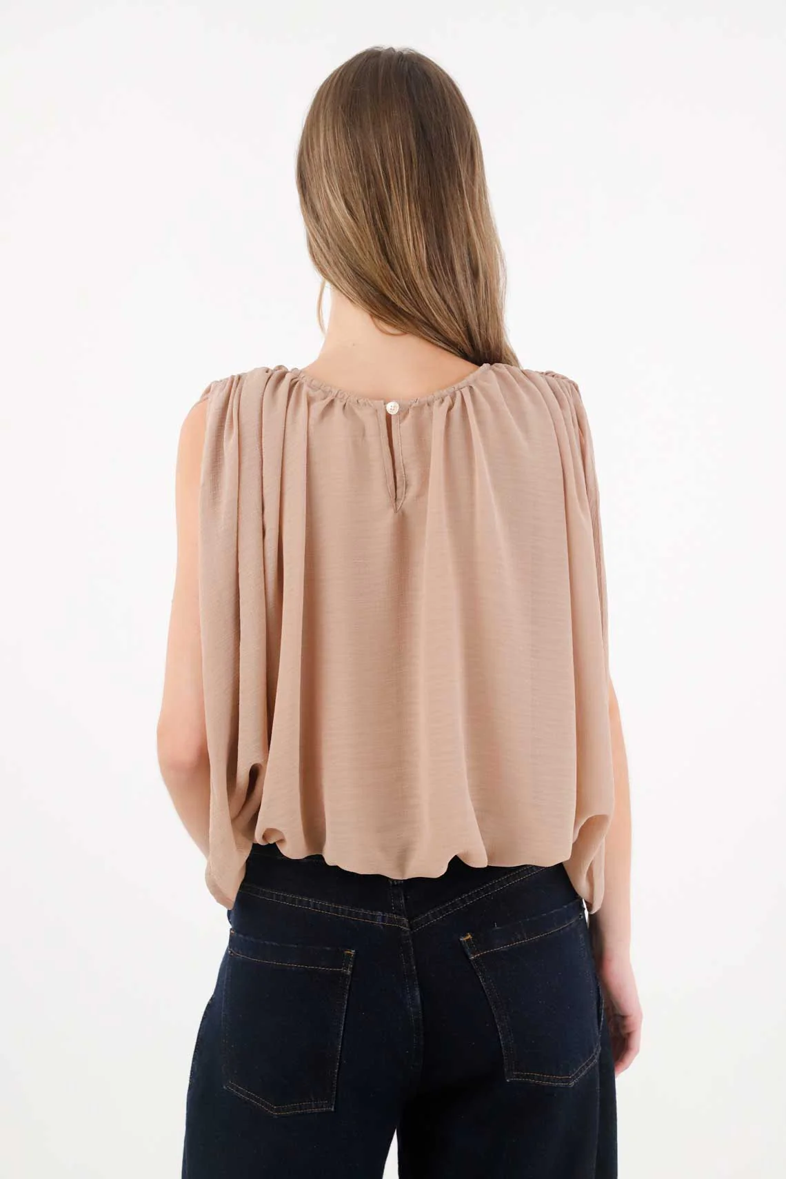 Shirt in lightweight and airy off-white fabric for women - Image 4