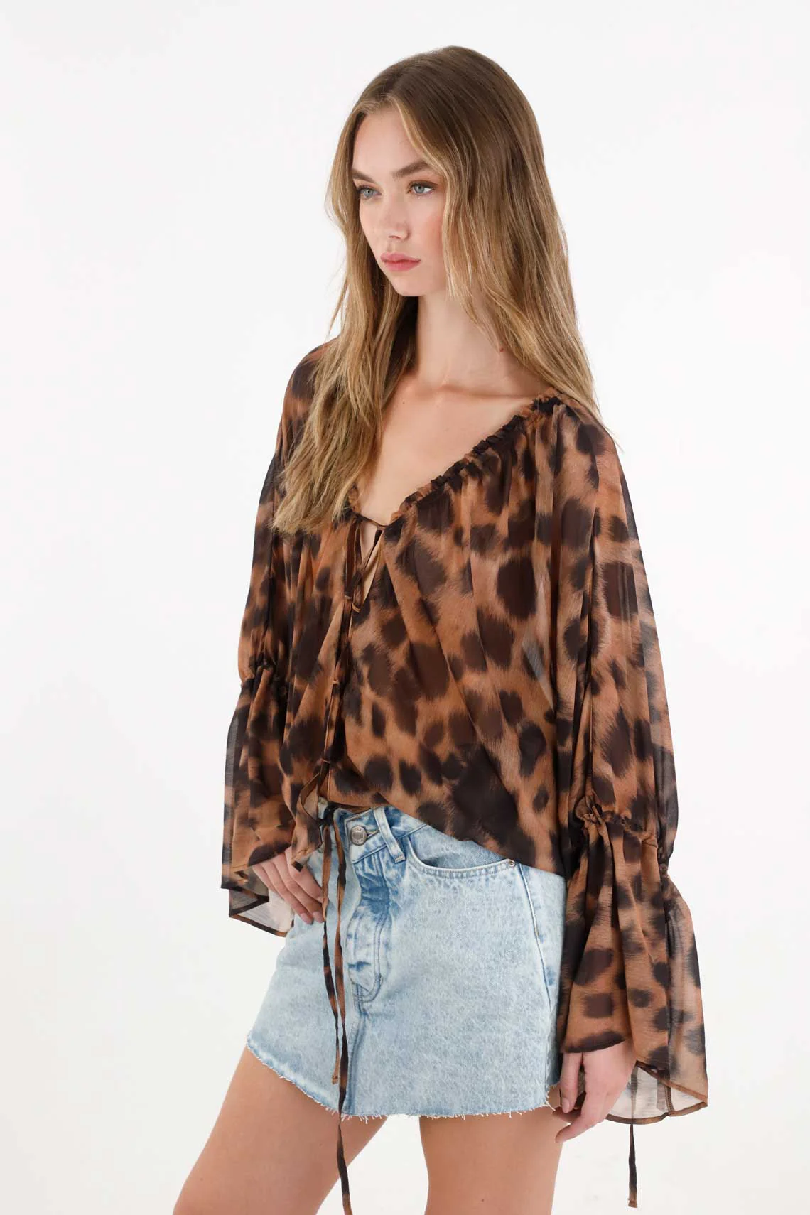 Animal print shirt with slight transparency for women - Image 2