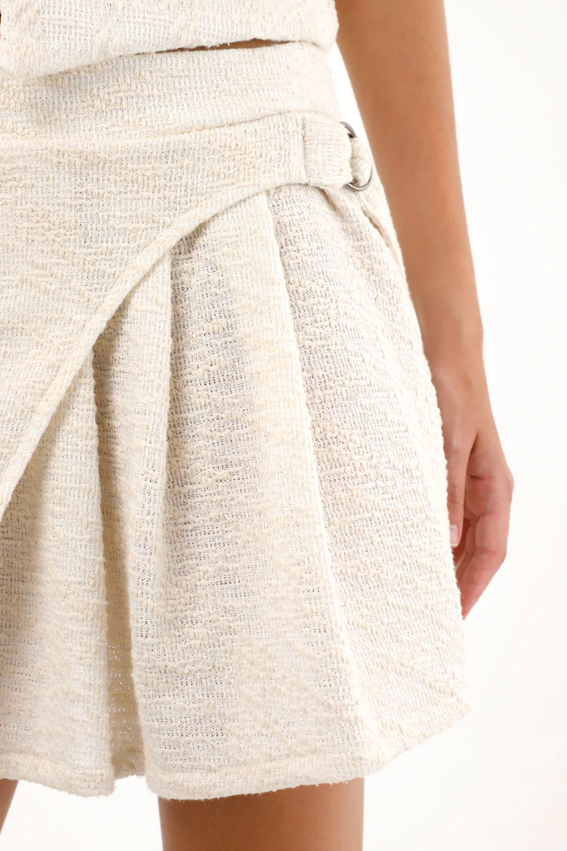 Short Skirt with Asymmetrical Top Off-White for Women - Image 3
