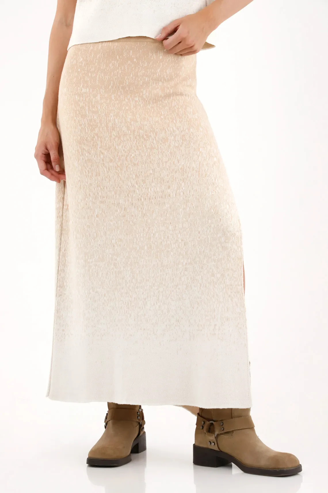 Long woven skirt with gradient design for women - Image 2