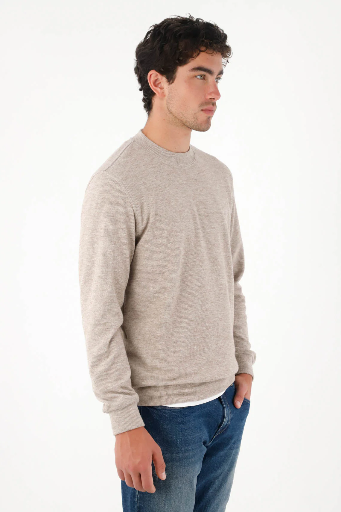 Brown Closed Sweatshirt for Men