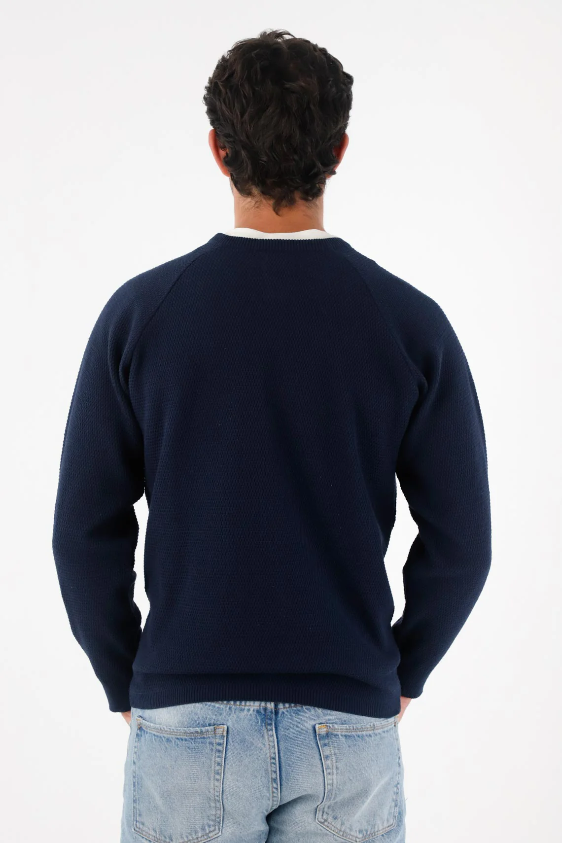 Button-Up Sweatshirt in Blue for Men - Image 4