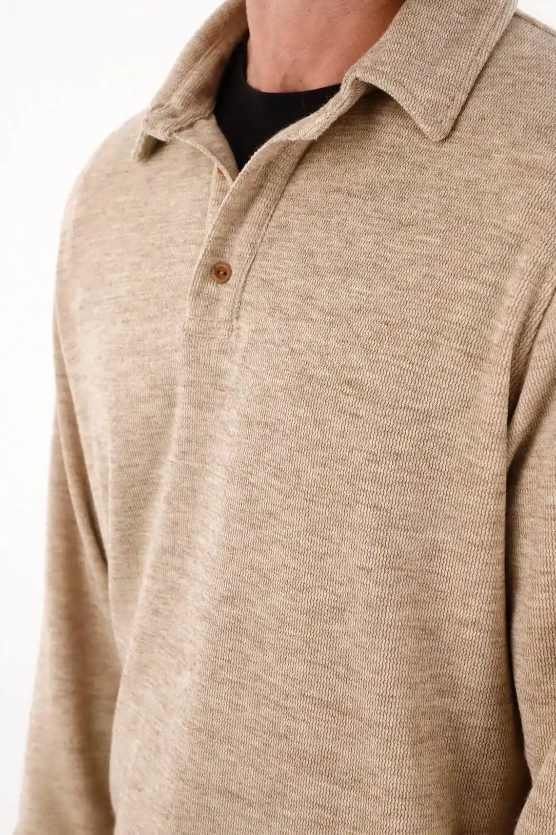 Sweatshirt with Polo Collar in Off-White for Men - Image 2