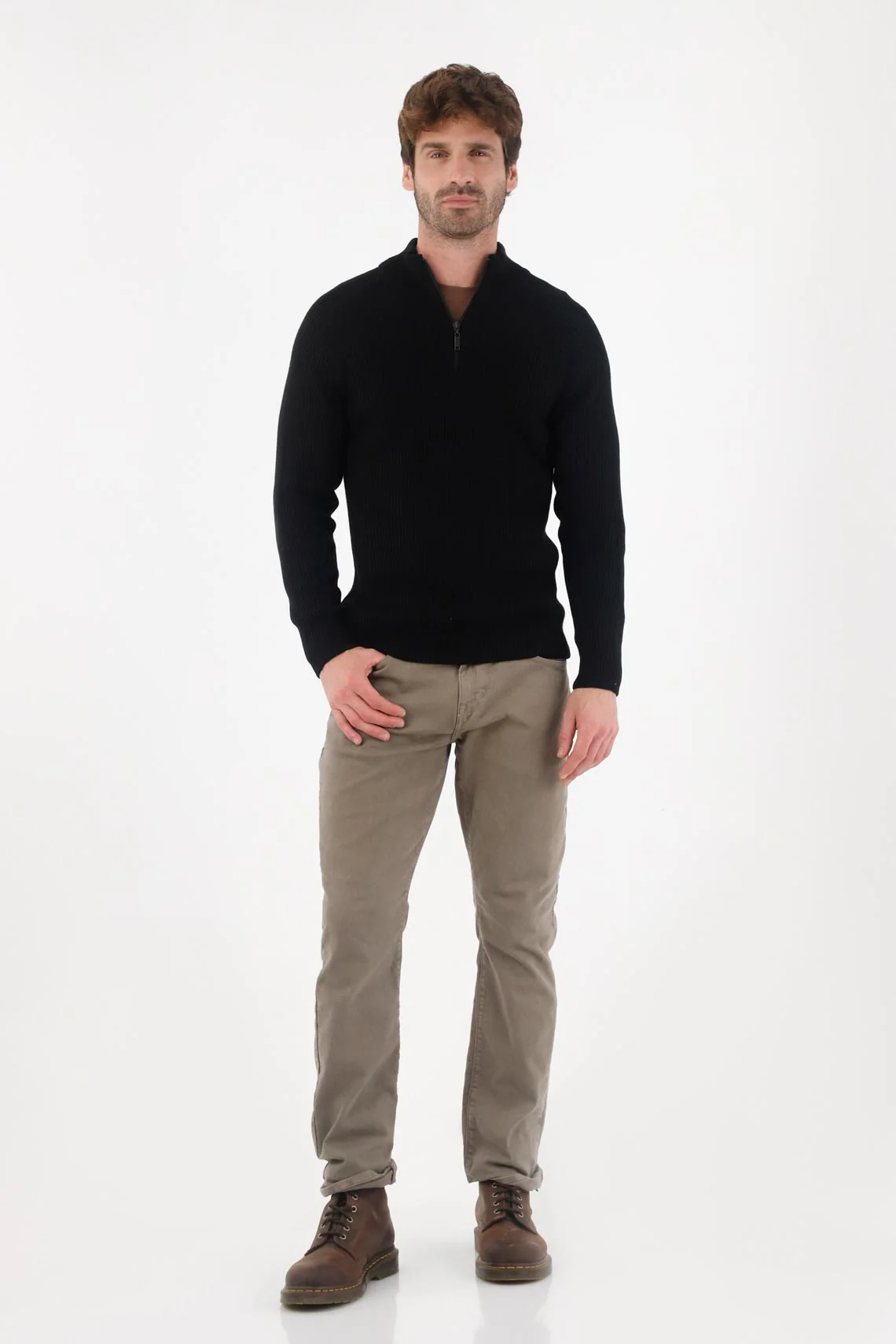 Black Turtleneck Sweatshirt for Men - Image 2