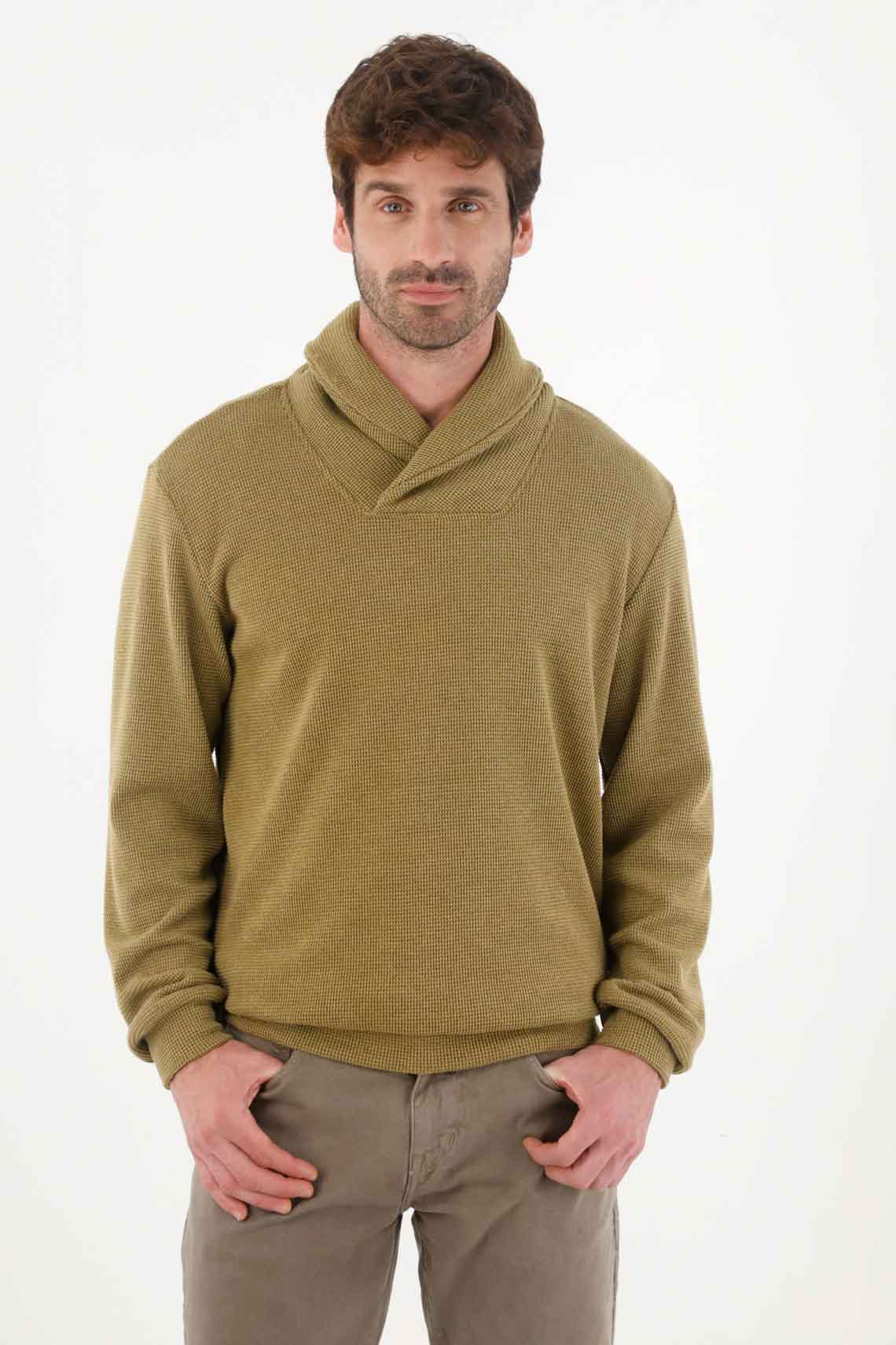 Green Cross Neck Sweatshirt for Men - Image 3