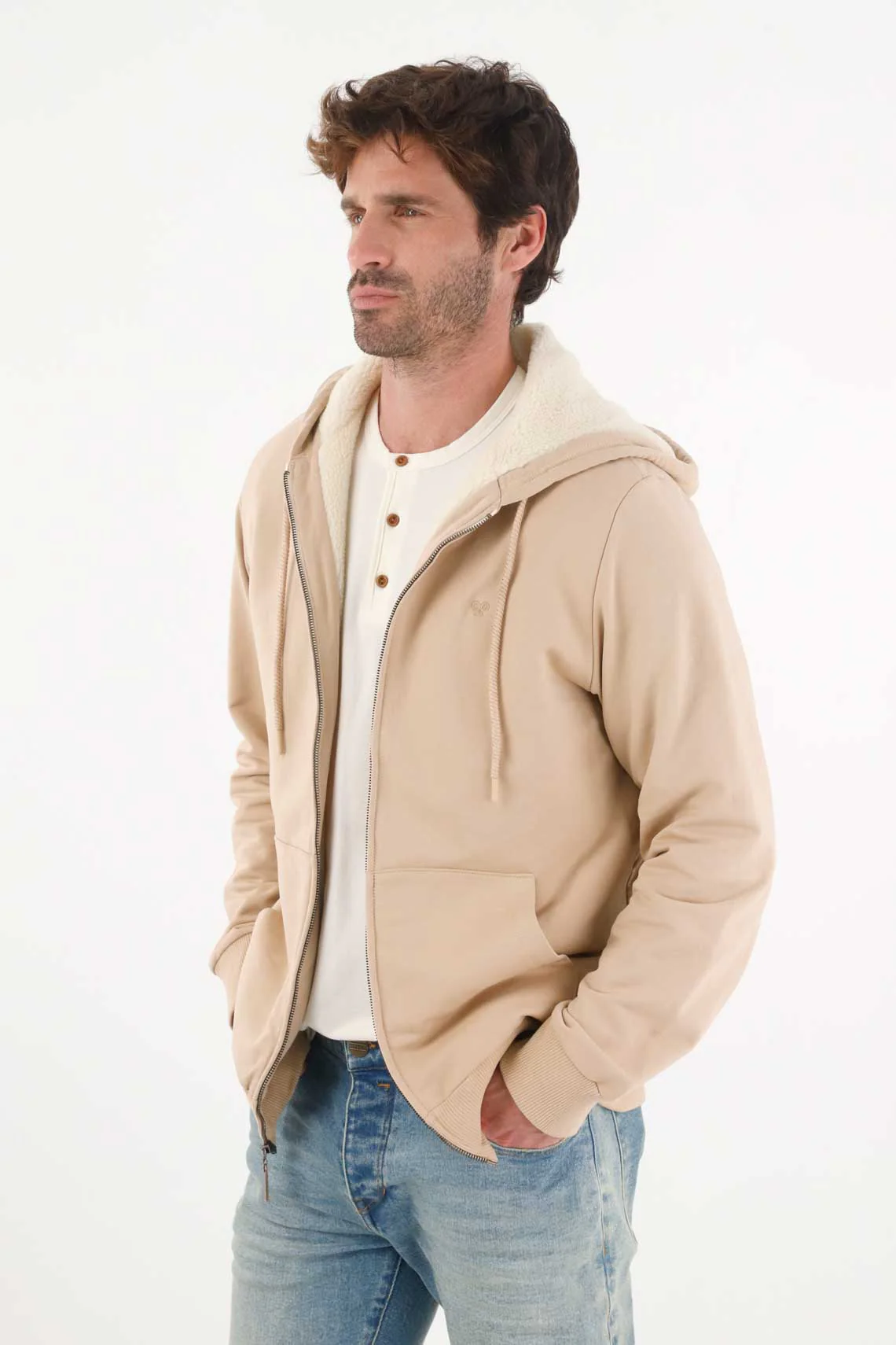 Soft Textured Sweatshirt in Off-White for Men - Image 2
