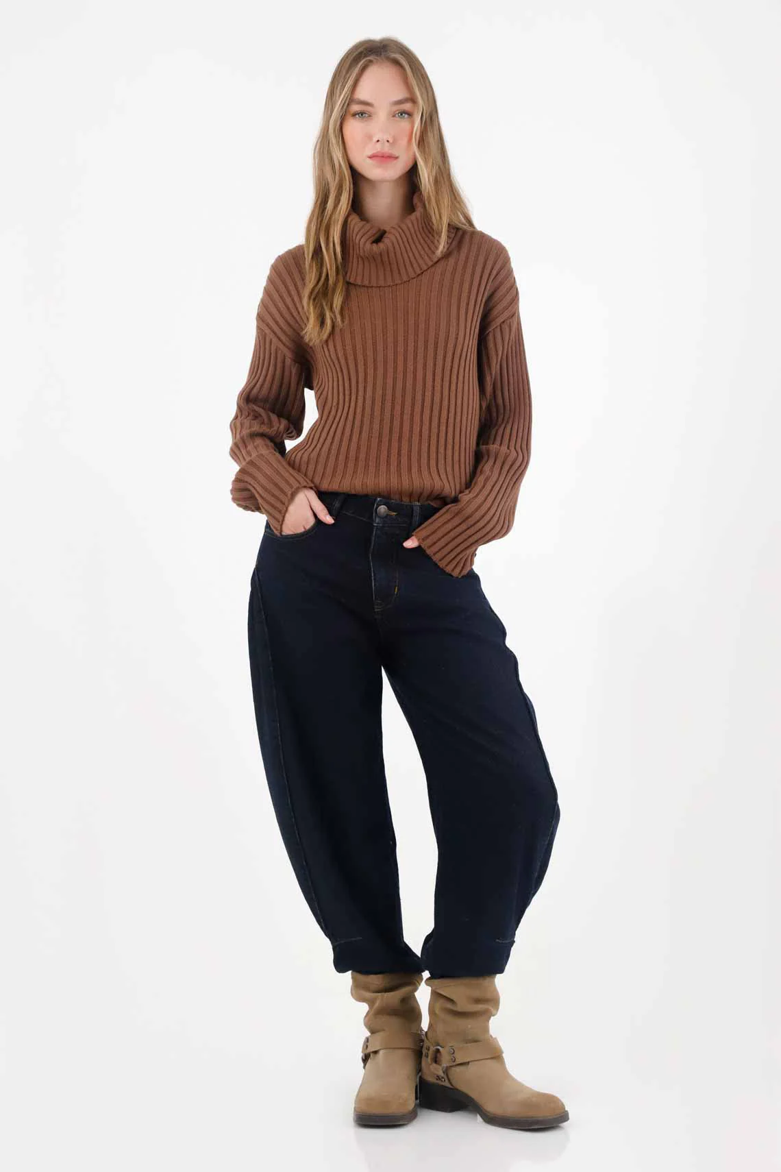 Turtleneck Sweatshirt in Brown for Women