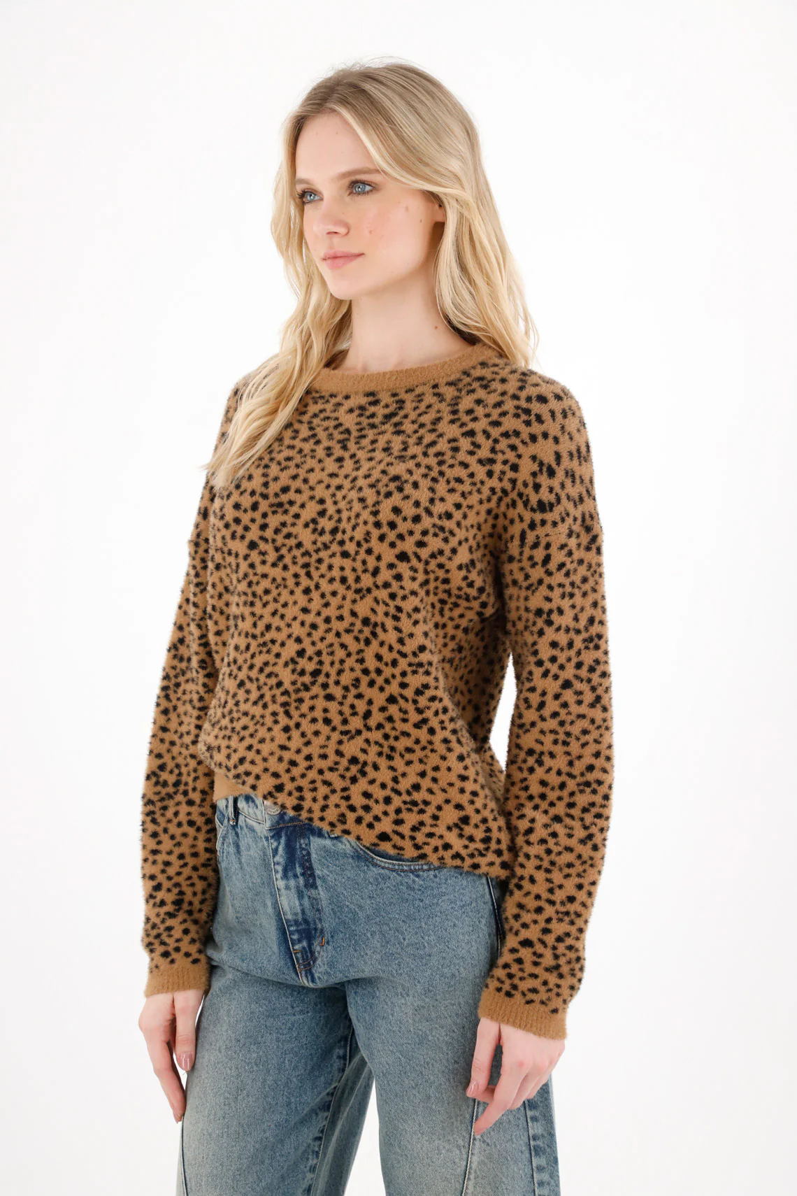 Fleece Knit Sweatshirt Animal Print for Women - Image 2