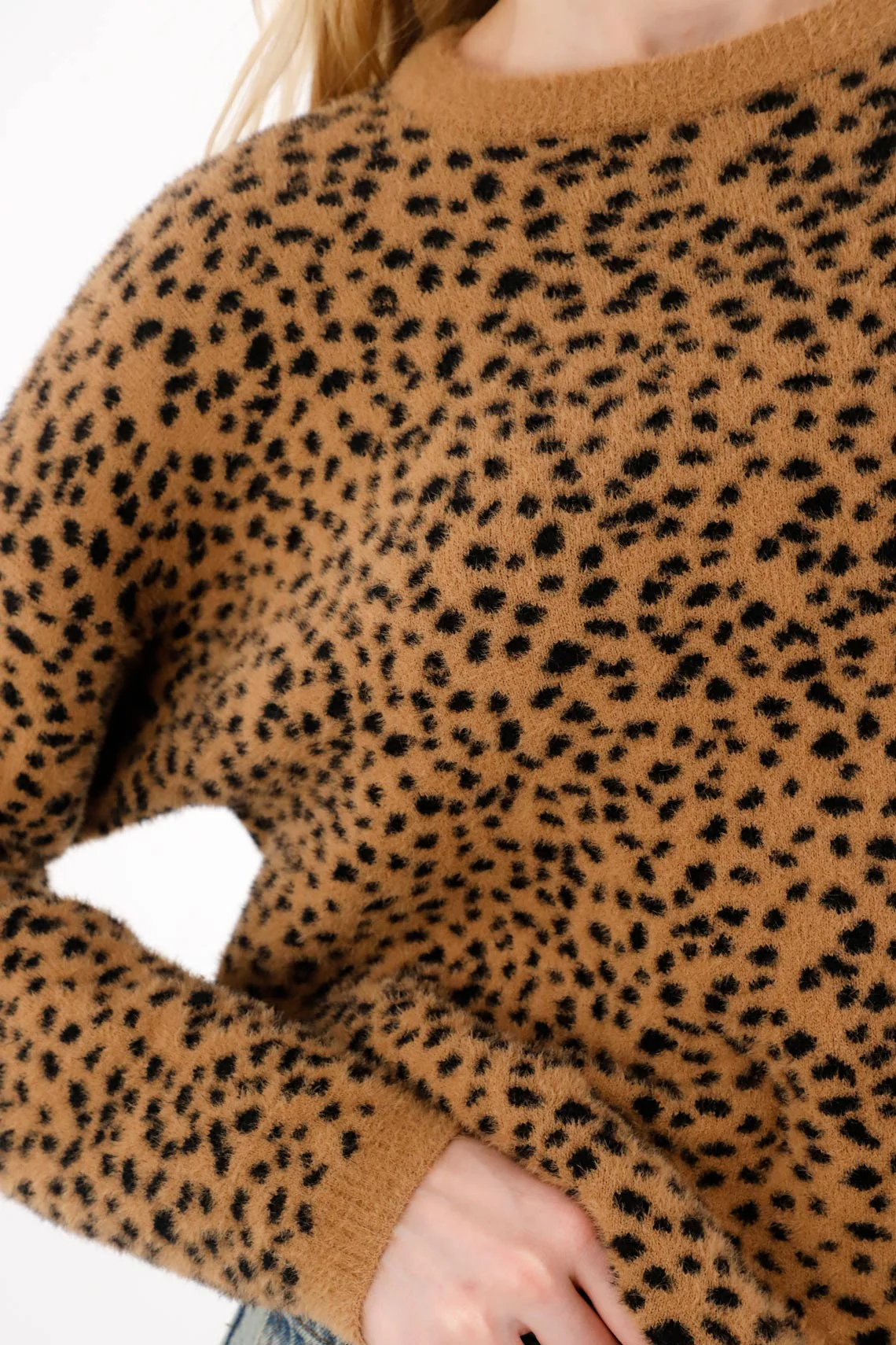Fleece Knit Sweatshirt Animal Print for Women - Image 3