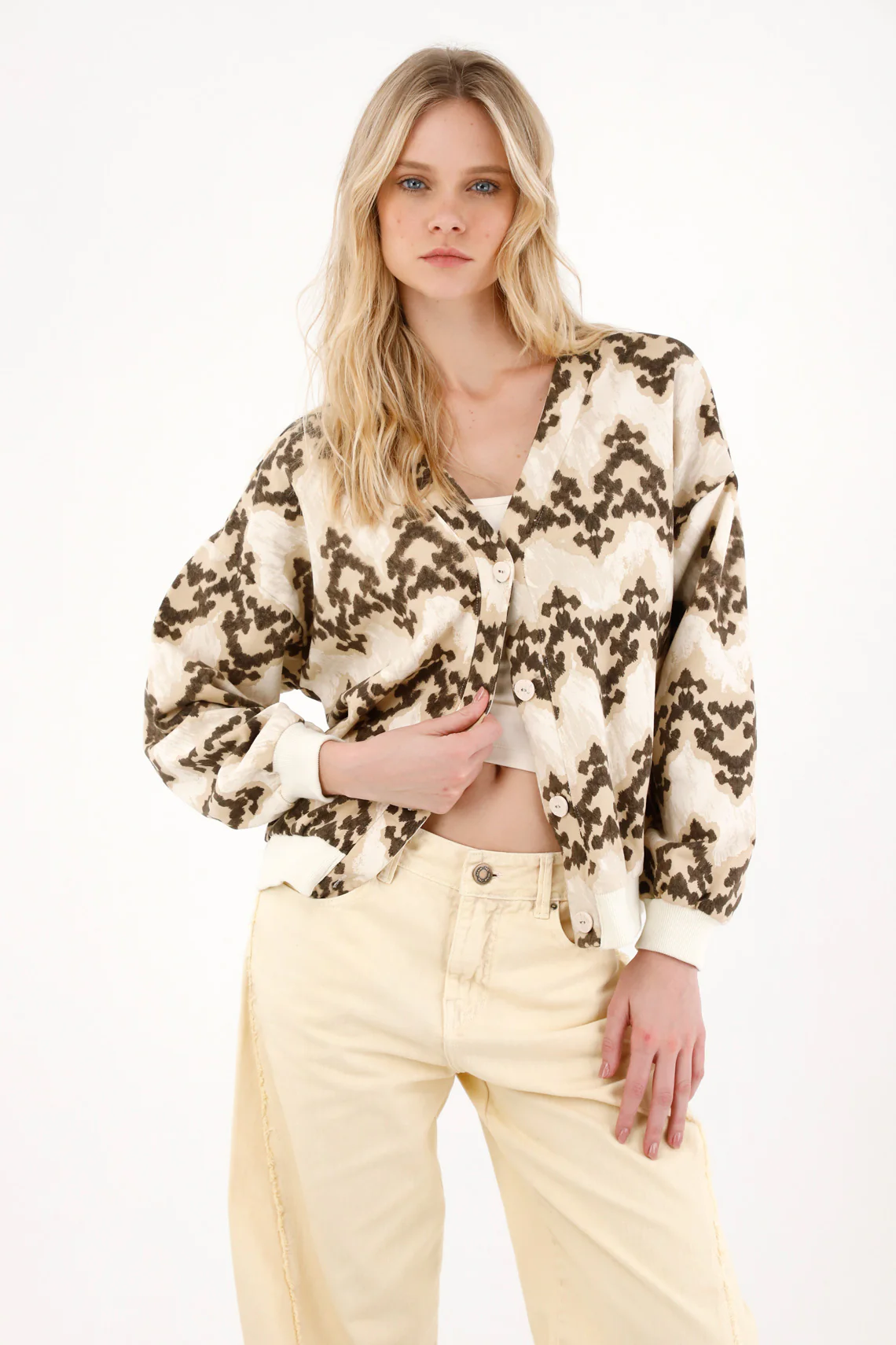 Printed cardigan sweatshirt for women - Image 2