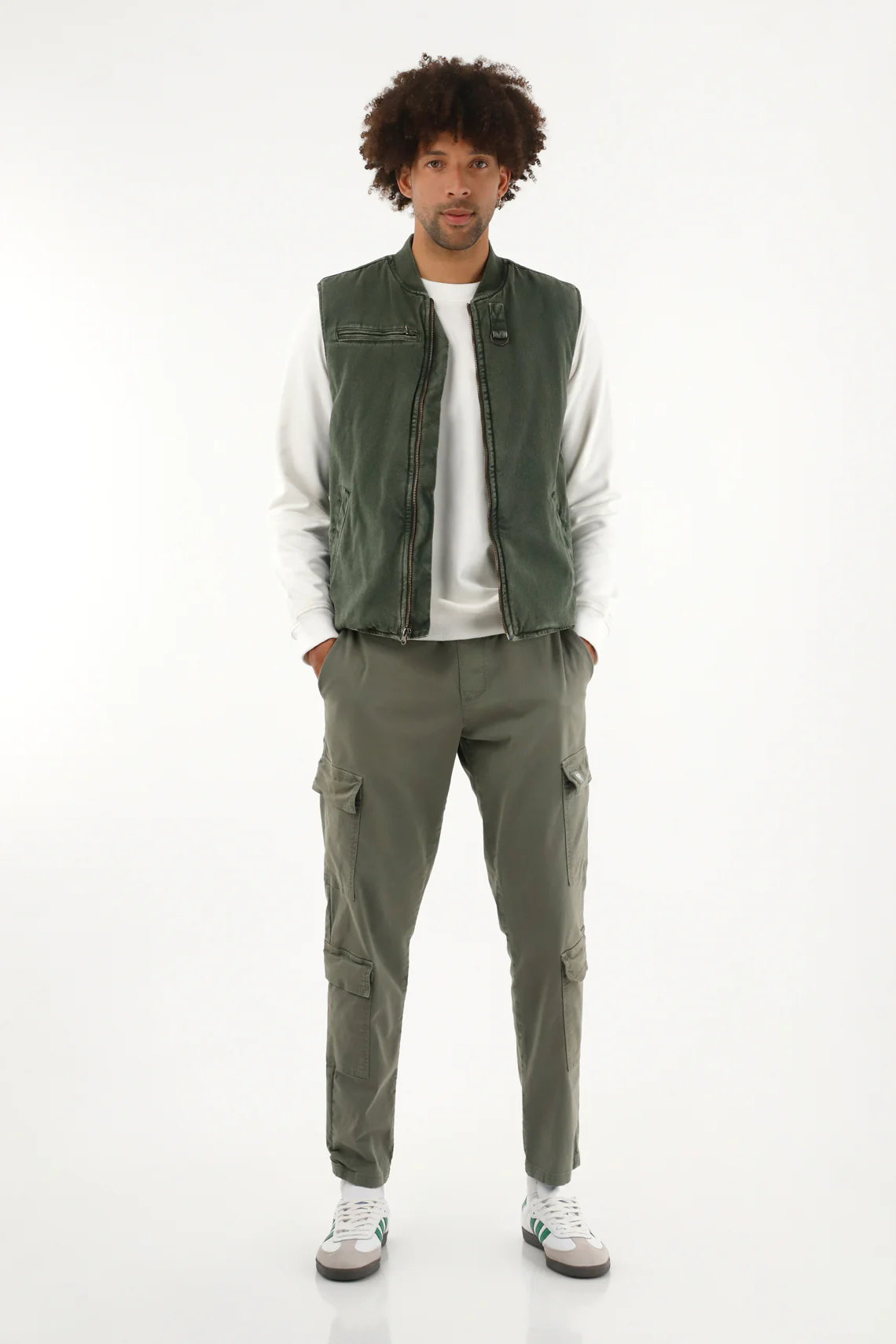 Men's green overdye vest - Image 2